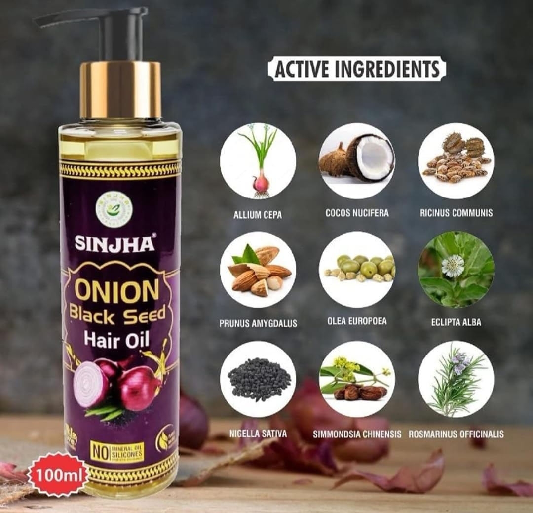 Onion Black Seed Hair Oil 100 ML (Pack of 2) for Hair Growth