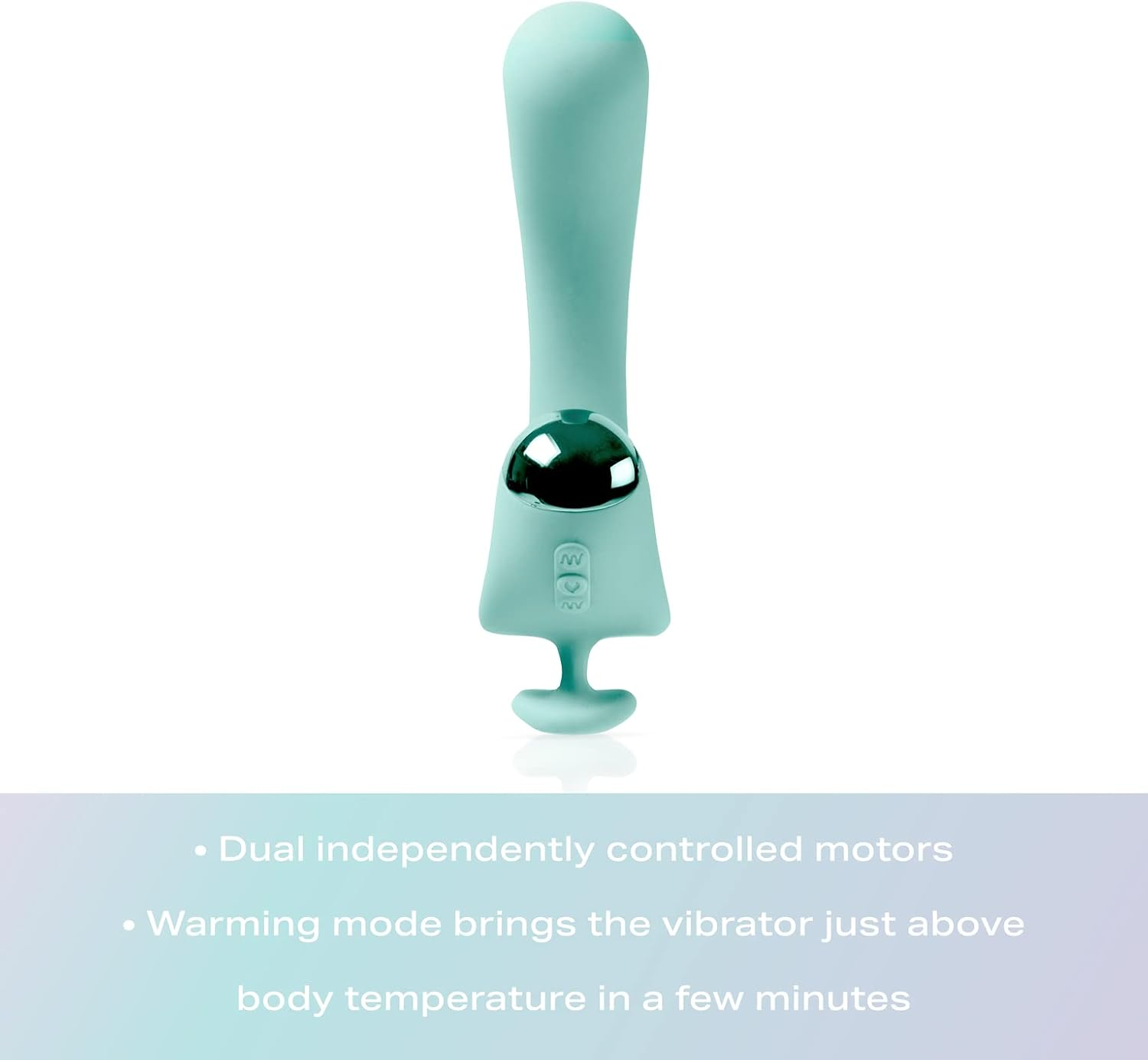 JIMMYJANE Reflexx&trade; Rabbit 2 Vibrator, Unique Hooked Design with Warming Mode, Dual Independently Controlled Motors to Personalize Sensual Pleasure, Aqua image number 4
