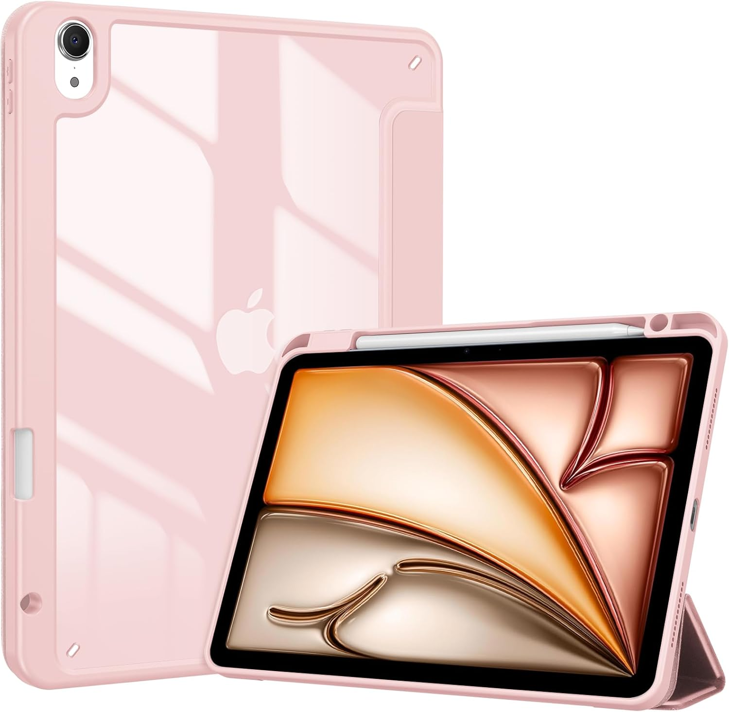 Procase Case for Ipad Air 11 Inch 2025 M3/ 2024 M2, 10.9 Inch Air 5Th/ 4Th Generation Case with Pencil Holder, Smart Protective Cover for Ipad Air 5 4 -Pink image number 3