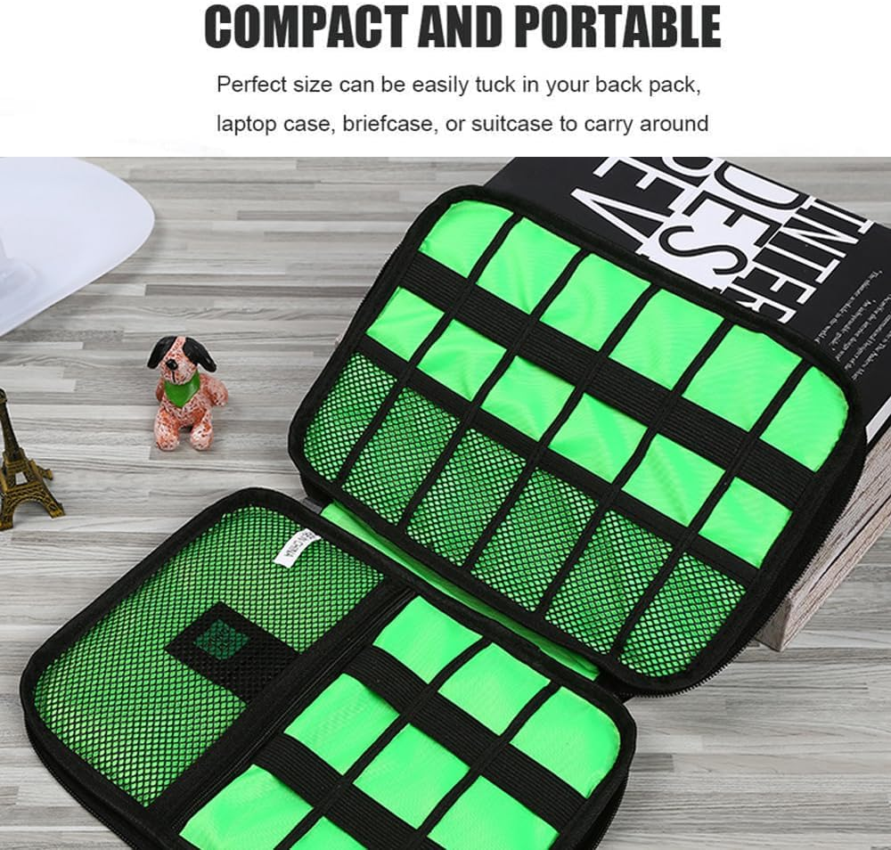 Cable Storage Bag,H HOME-MART Electronics Organiser Travel Compact Cable Organizer, Portable Cord Organizer, Cable Organiser Bag Tech Organiser for Electronics Accessories Usb/Sd/Charger Organiser image number 3