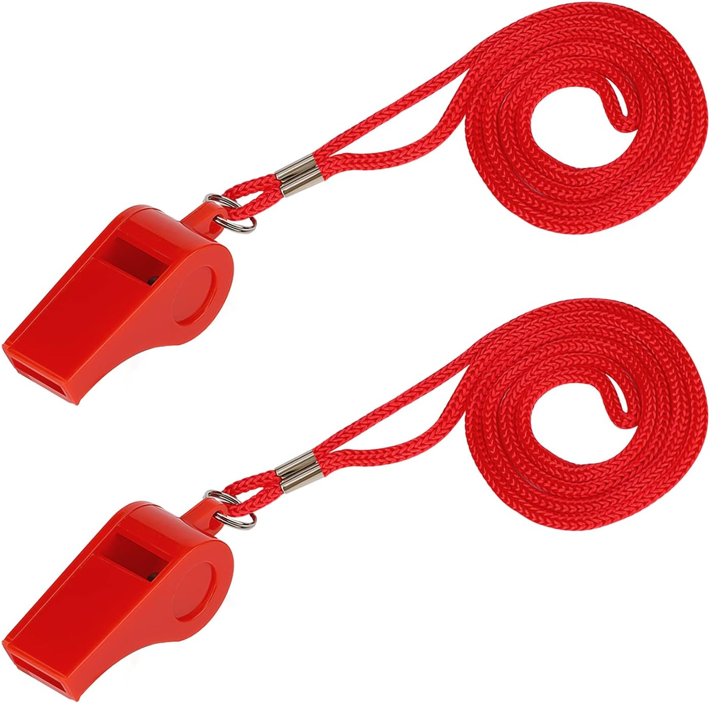SAVITA 2Pcs Sports Whistles, Loud Sound ABS Plastic Whistle with Lanyard in Training Survival Emergency Sports for Kids Referee Coach Teacher Dog Training (Red) (YYD15288) image number 1