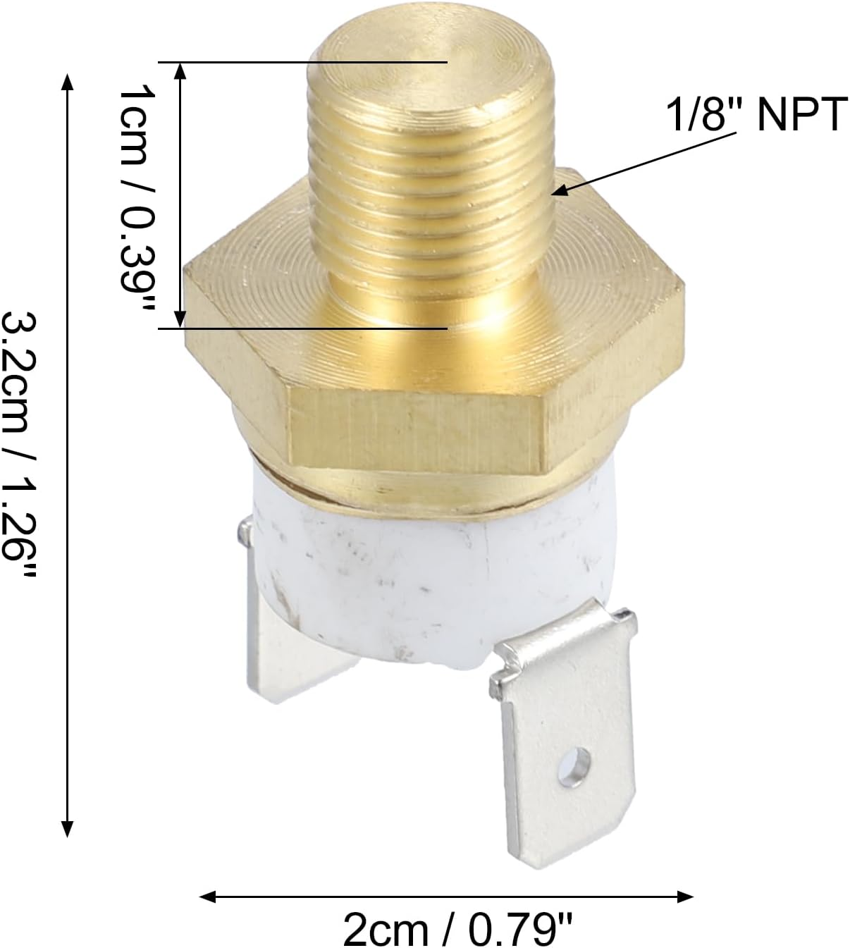 X AUTOHAUX Universal Automotive Radiator Engine Cooling Fan Temperature Thermo Sensor Switch 1/8'' NPT 155-170 Degrees on 135 Degrees Off image number 3