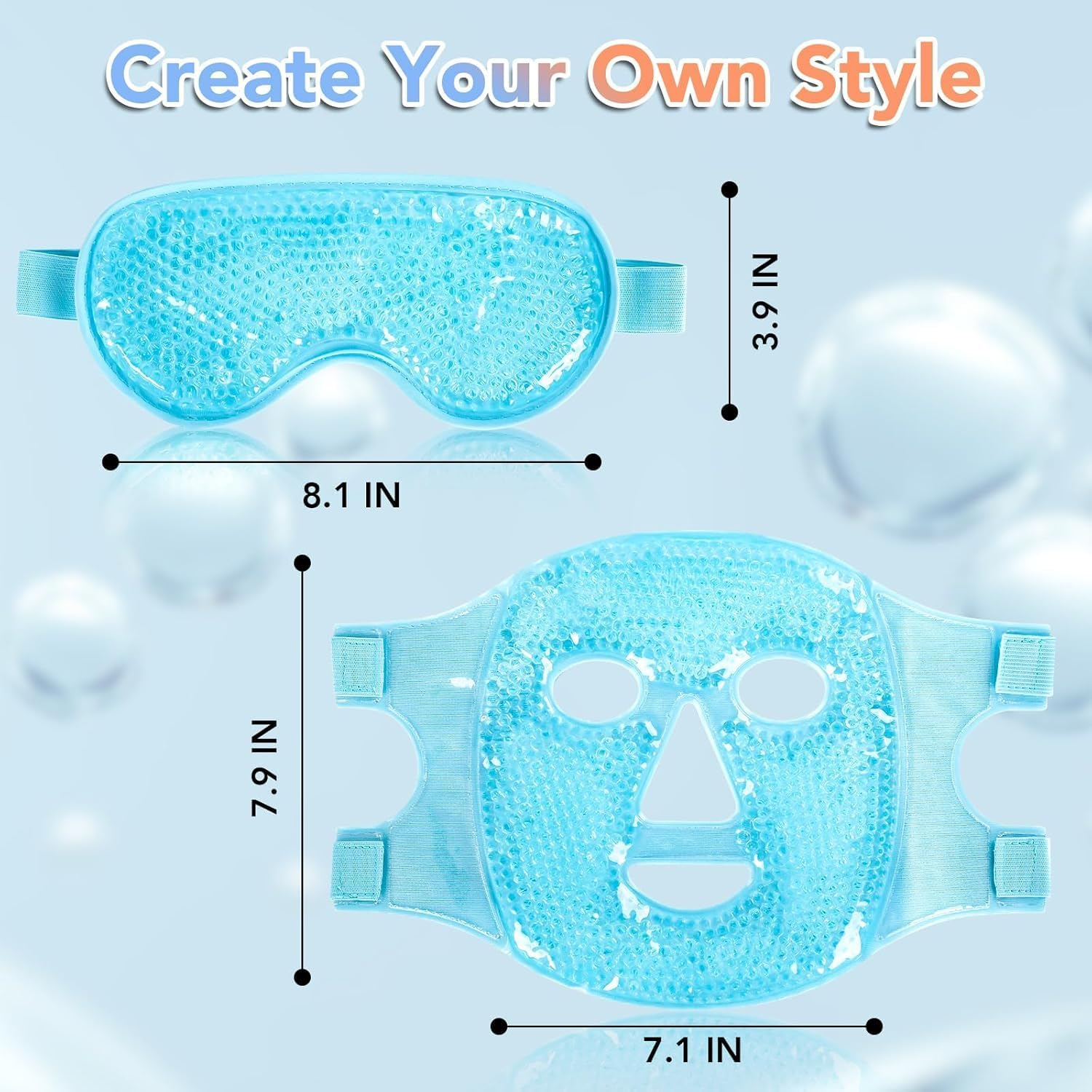 Colding Ice Face Mask and Cooling Eye Mask for Puffy Eyes & Migraine Relief, Gel Eye Mask, Cool Face Masks for Dark Circles, Eye Surgery, Sleeping, Pressure, Headaches, Skin Care (Blue)