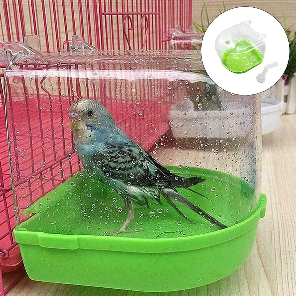 POPETPOP Bird Bath Cage Bird Essentials Bird Bath- Parakeet Bath, Bird Cage Accessories for Parakeets Canaries Cockatiels Finches Bath Essentials Parakeet Bird Cage Cockatiel Toys Budgie Bath image number 6
