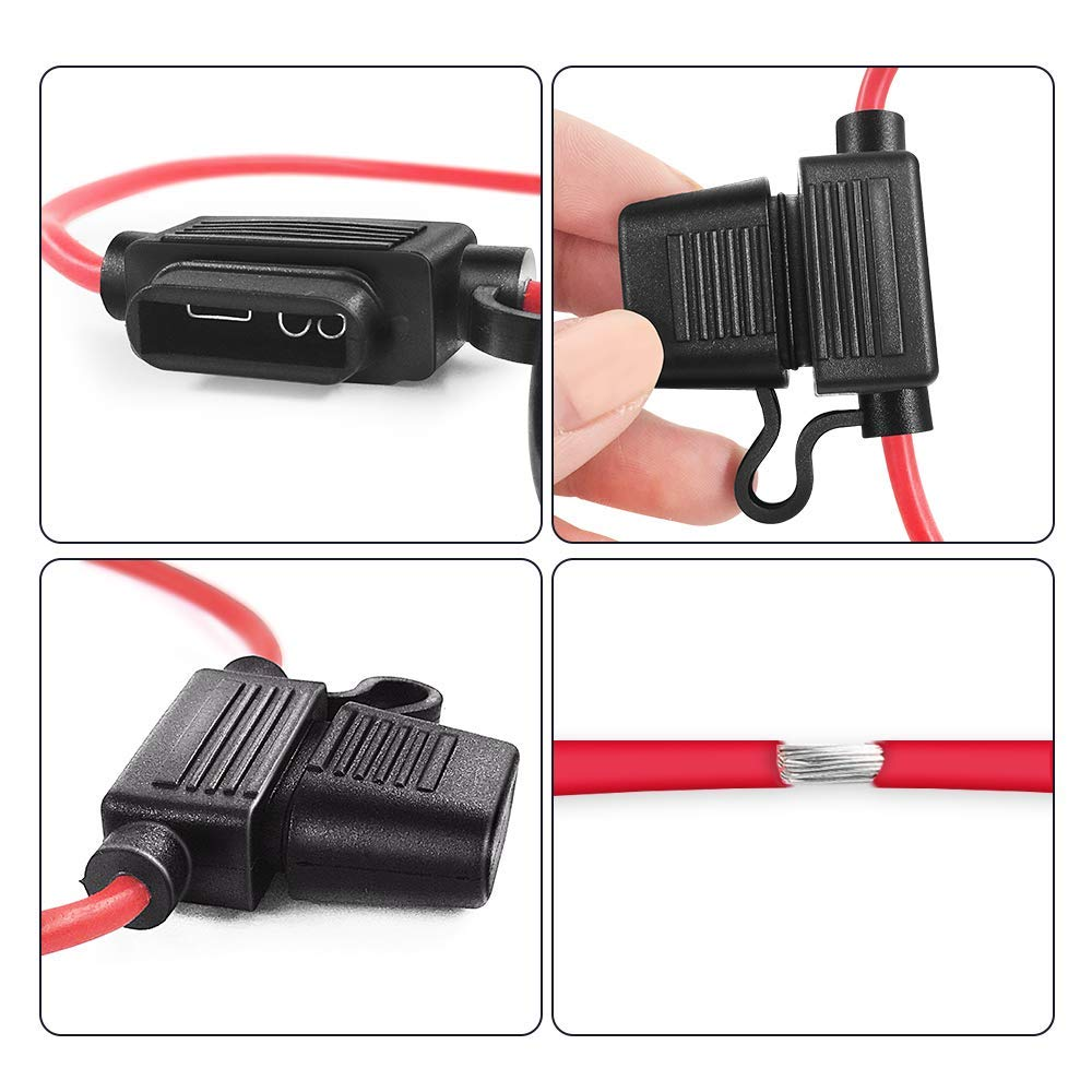 MCIGICM Inline Fuse Holder with 30A ATC Blade Fuse, 12 AWG, 5 Pack image number 1