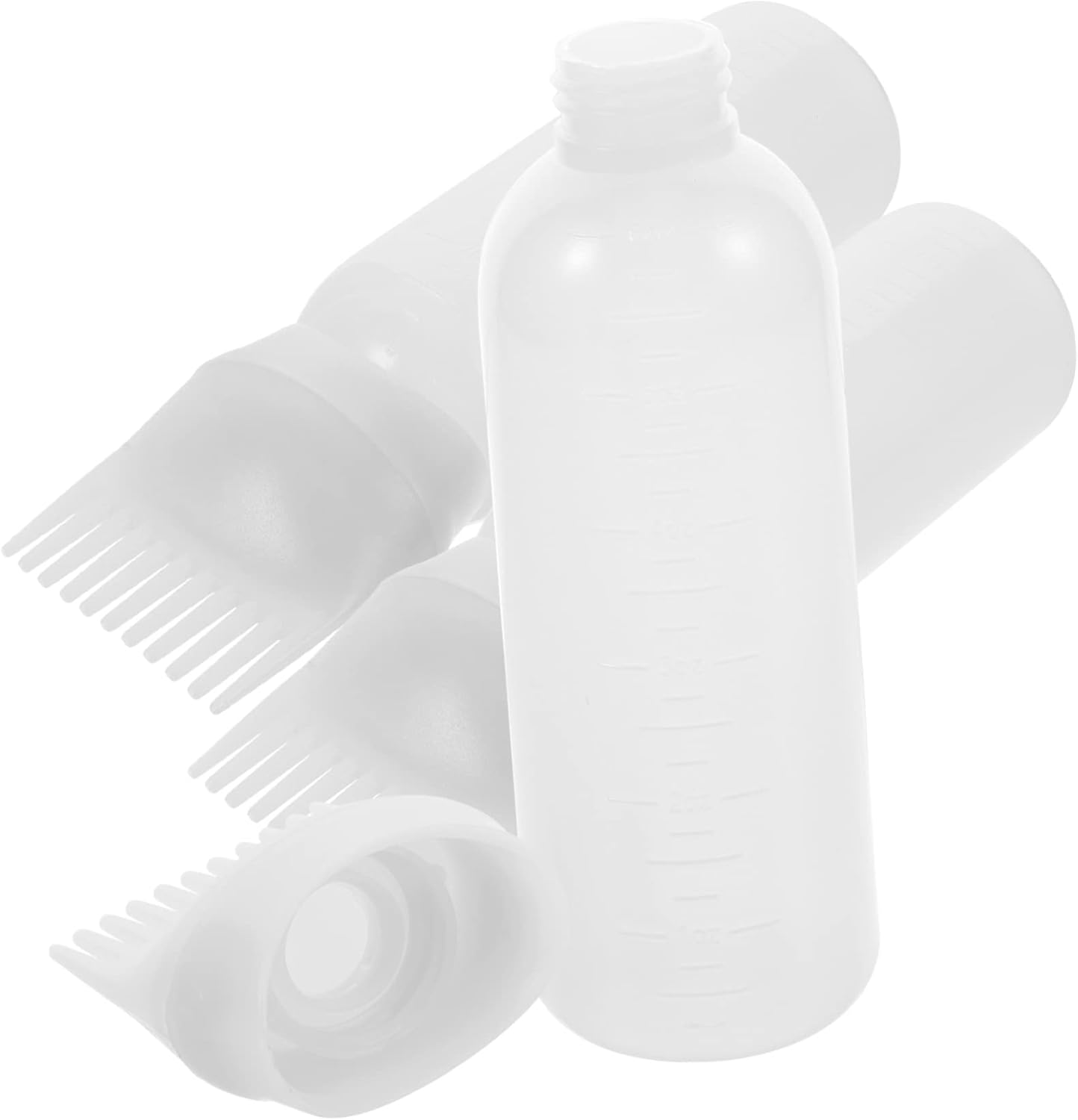 3Pcs Root Comb Applicator Bottle - Hair Oiling Dyeing Bottle with Brush Hair Color Comb Applicator for Salon Baber Shop Spa Home Hairstyling
