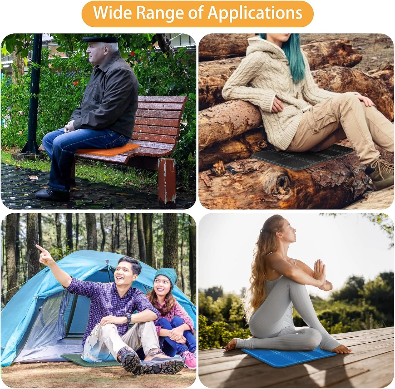 Eeekit Camping Seat Cushion, 4 Pack 15X11Inch Waterproof Foam Sitting Mat Pad for Outdoor Sports Travel image number 1