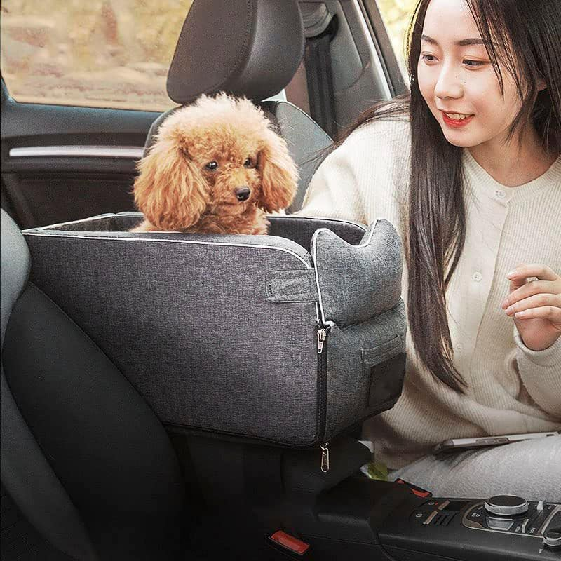 LEDON Car Pet Seat Auto Seat Center Console Dog Cat Nest Pad Removable Pet Carrier Comfortable Travel Carrier for Small Dogs, Cats, Puppies