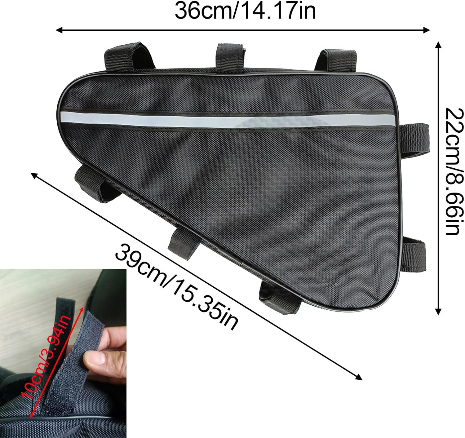 Triangle Battery Bag for Electric Bikes - Protective Case with Secure Straps, Storage Pouch for E-Bike Accessories image number 4