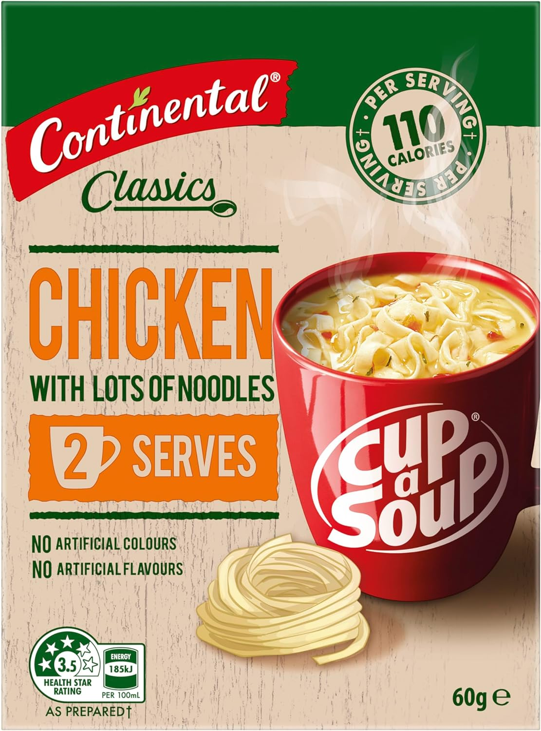CONTINENTAL Cup-A-Soup | Chicken with Lots of Noodles, 2 Pack, 60G image number 2