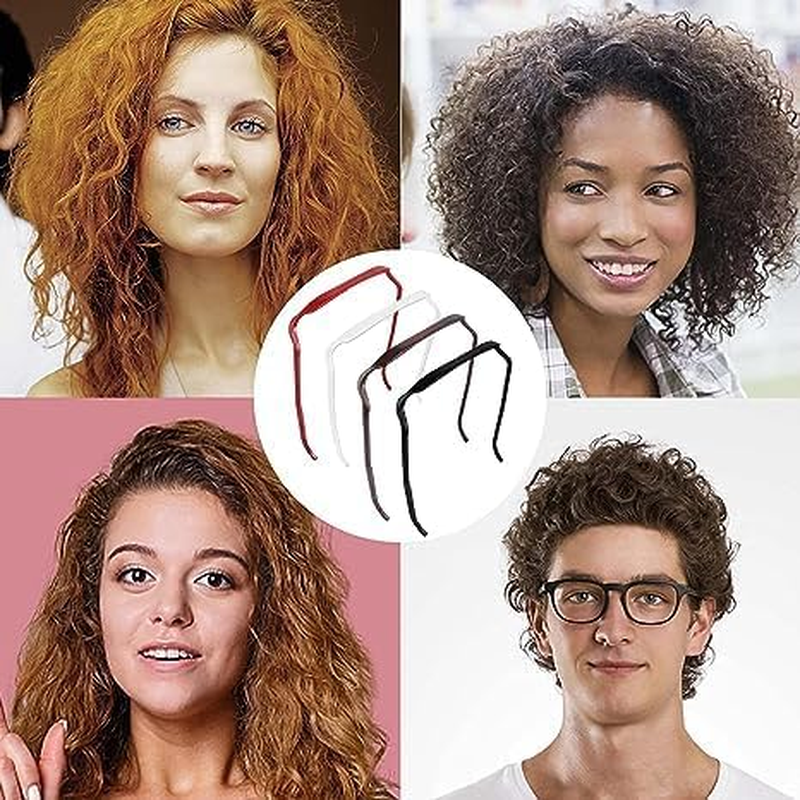 4PCS Sunglasses Shape Headband, Headband Curly Hair Headbands Sunglasses Square Headband for Women, Thick Hair Headbands for Women'Hair Invisible Hair Hoop, Sunglasses Shape Headband for Women image number 2