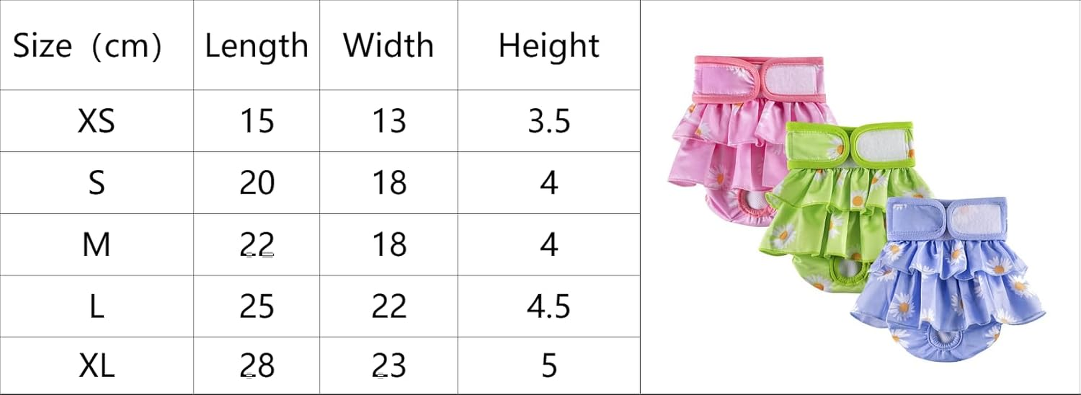 Reusable Dog Diapers Female 3 Pack Washable Highly Absorbent Doggie Diapers, Flexible Doggy Diapers Female image number 4