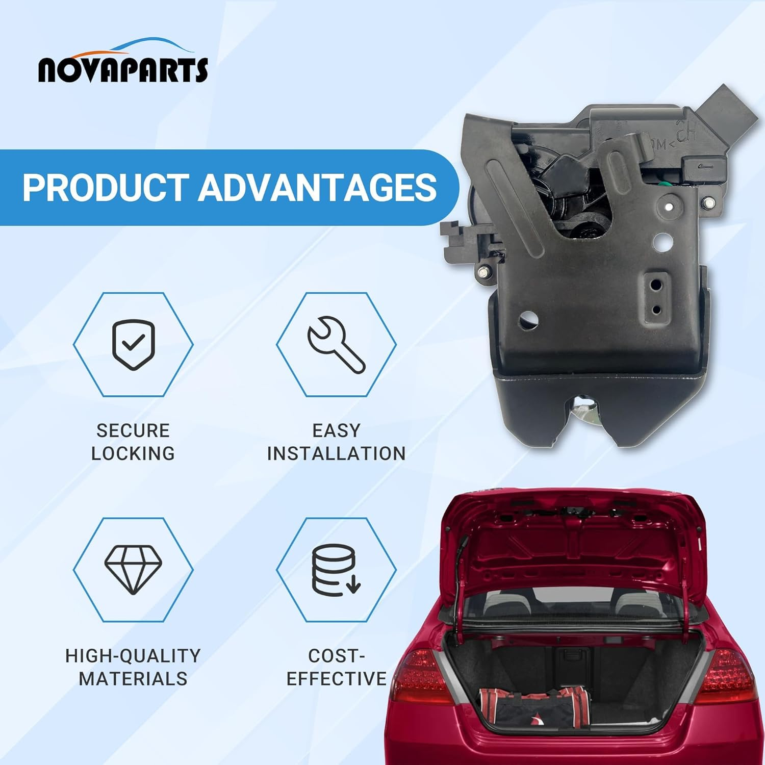 Rear Trunk Tailgate Latch Lock Actuator Assembly for 2003-2007 Honda Accord 74851-SDC-Y01 74851SDCY01 image number 5
