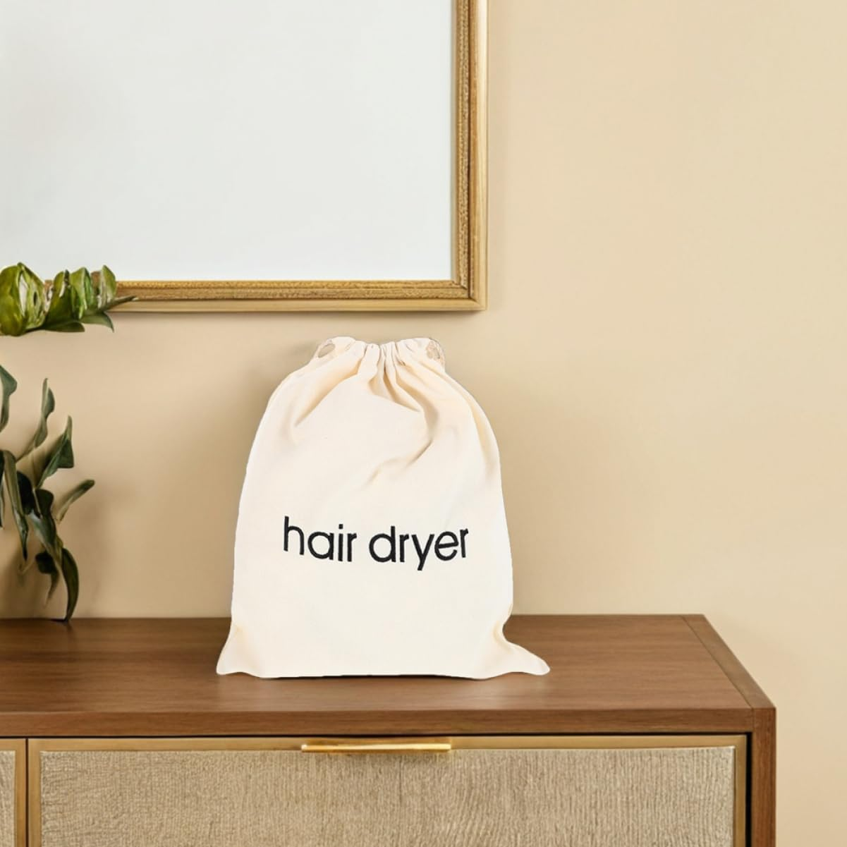 SAFIGLE 3Pcs Hair Dryer Bag Travel Drawstring Organizer for Home and Professional Use Large Cotton Storage Bag for Hair Tools