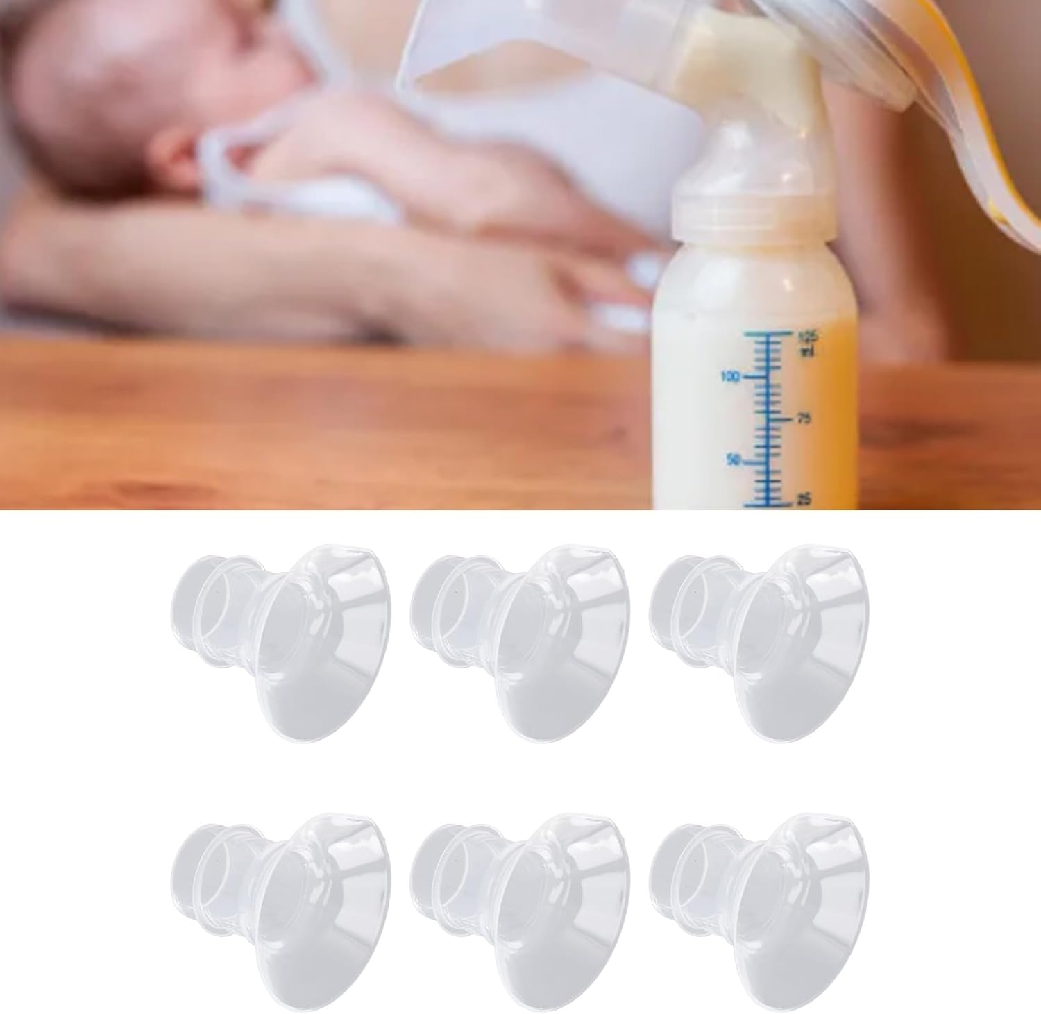 Cryfokt Pump Flange Inserts, Portable 6Pcs Hands Flange Inserts Wearable Lightweight Spectra 24Mm Shields Flanges for Home Use (19MM) image number 4