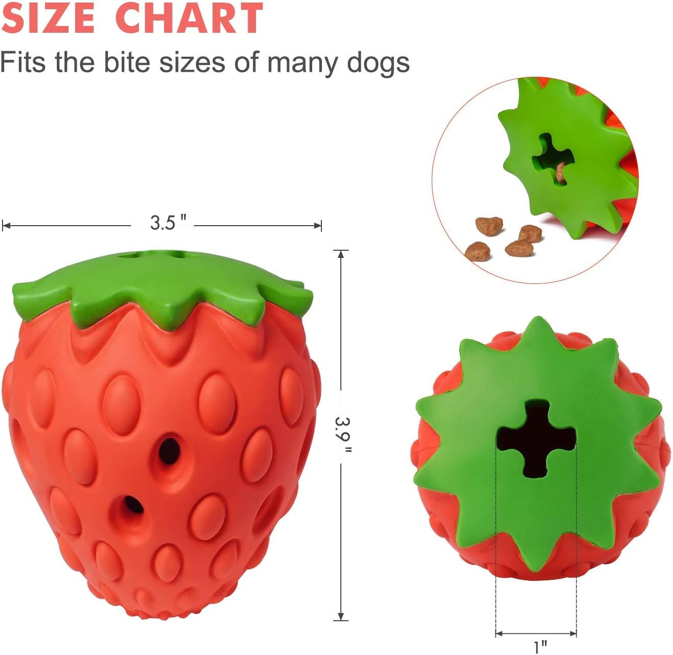 YOUMI Strawberry Dog Chew Toy for Aggressive Chewers, Durable Puppy Feeder Toys for IQ Training & Mental Enrichment, Lovely Dog Toy image number 5