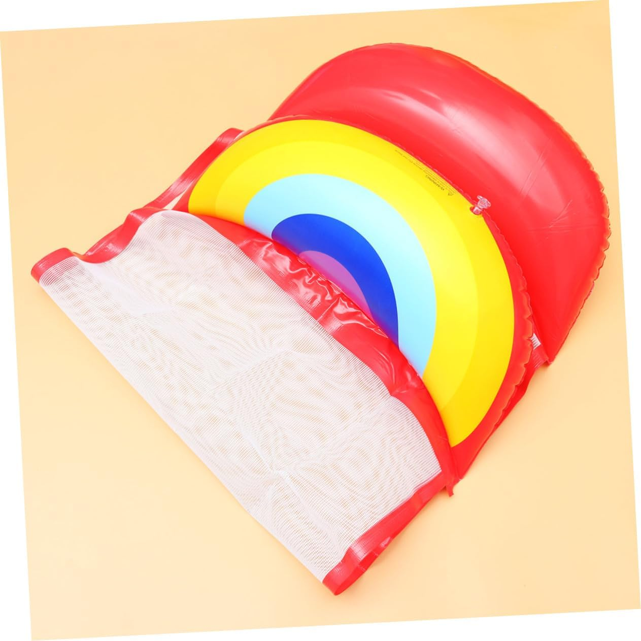 Summer Floating Mat Inflatable Pool Bed Swimming Float Ring Easy to Store Cartoon Rainbow Design image number 4