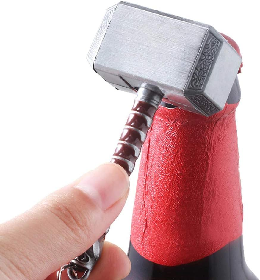 2-Pack Mjolnir Keychain Bottle Opener Infinity Gauntlet Keychain Bottle Opener, Thor Hammer Keychain Bottle Opener Thanos Glove Keychain Bottle Opener image number 4
