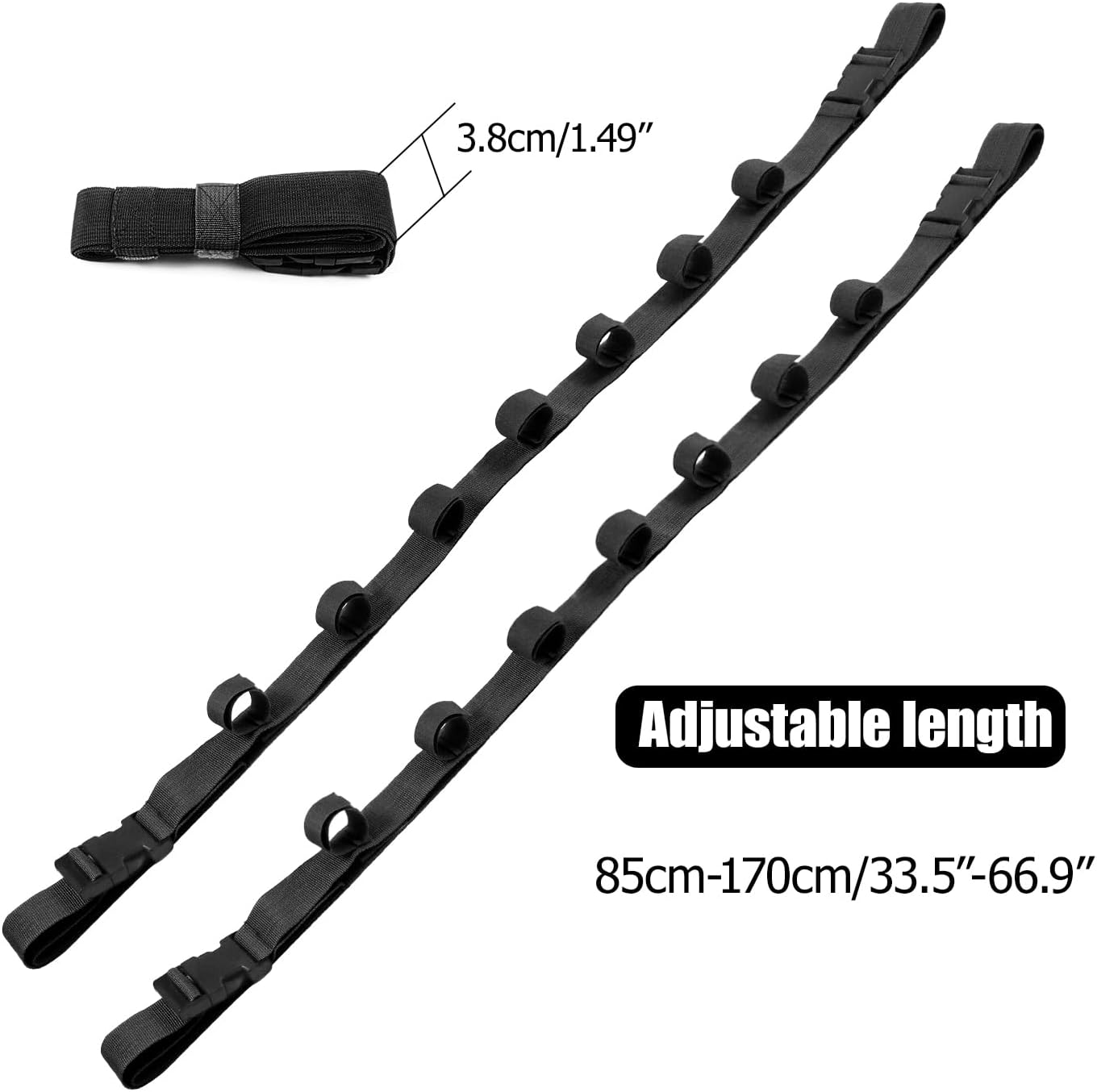 PSKOOK Vehicle Fishing Rod Holder, Car Fishing Pole Roof Rack Inside, 7 Rod Capacity, Heavy-Duty Nylon, No-Tool Installation, Black image number 2