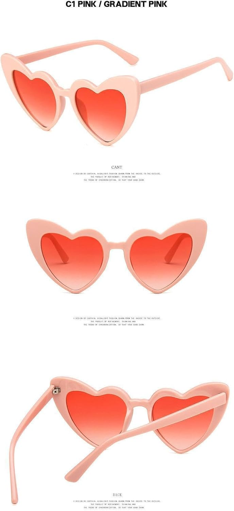 4PCS Heart Shape Glasses, Love Heart Sunglasses Colorful Funky Party Eyewear Favors image number 3