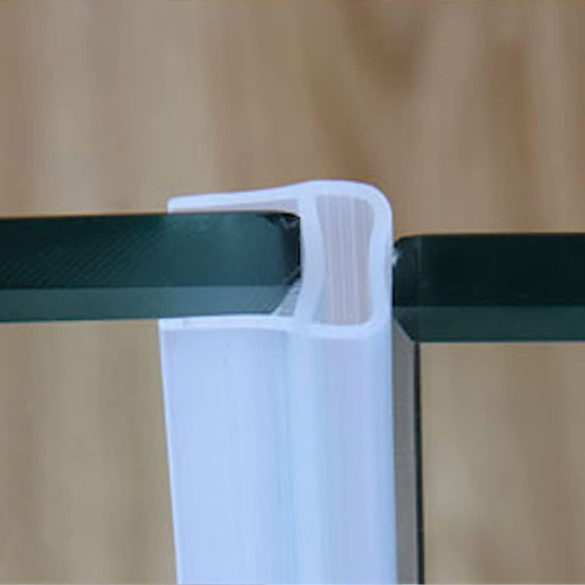 Shower Door Seal Strip, 78.7" Soft Frameless Glass Shower Door Sweep Side Seal to Stop Shower Leaks U Type,Fit for 10Mm (3/8&rdquo;) Glass Door Translucent image number 6