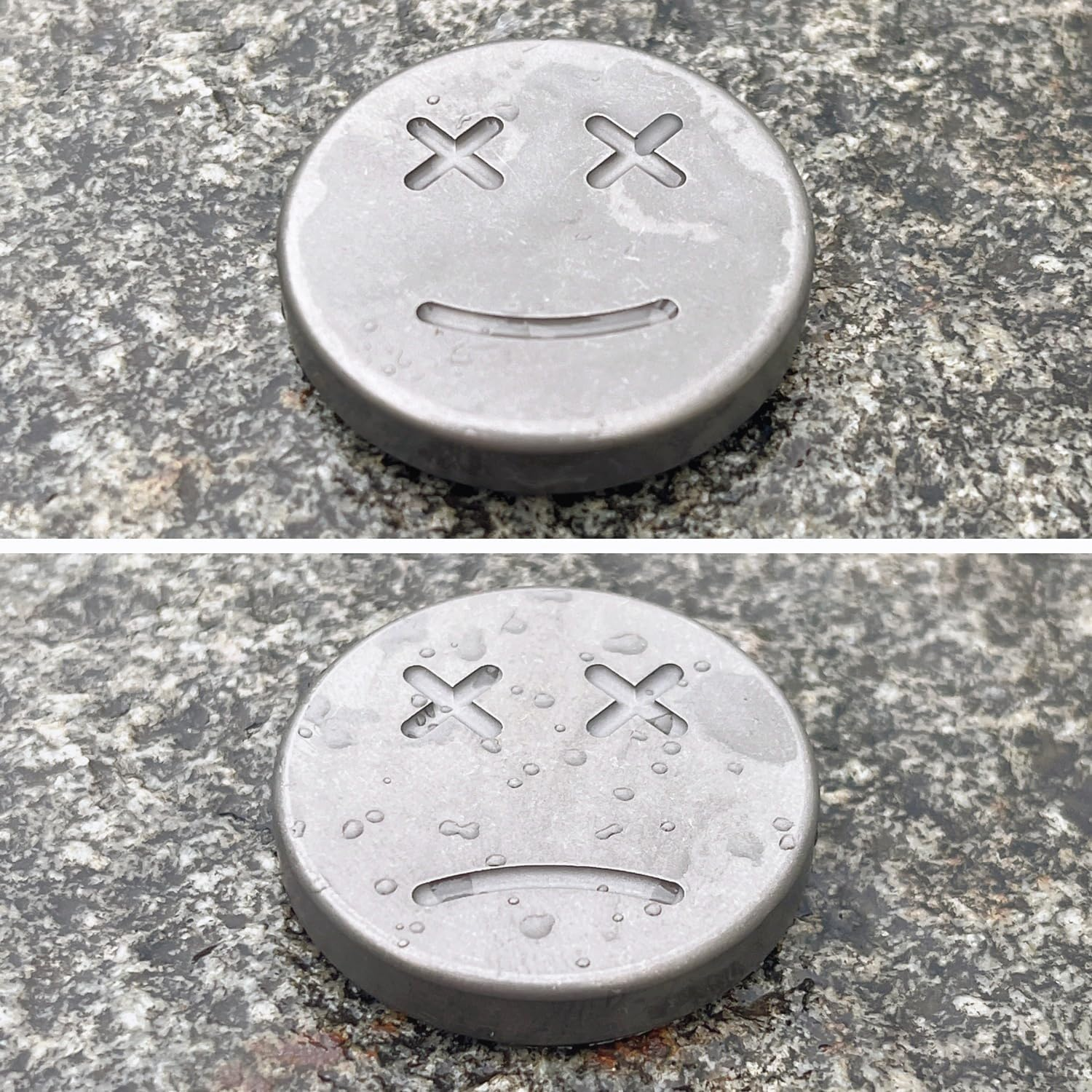 EDC Titanium Emoticon Decision Maker Divination Coins, Contact Coins Skill Toys, Solid Double-Sided Happy/Sad Face Lucky Coins Worry Stone image number 1