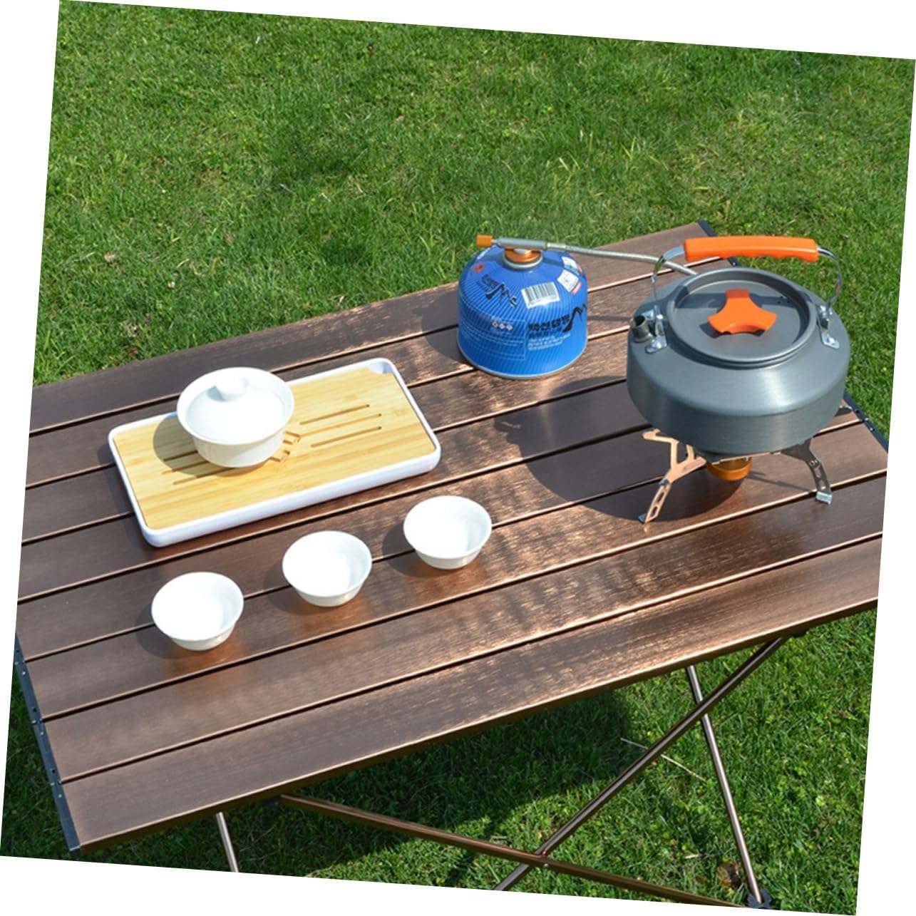 Outdoor Portable Kettle Boiling Tea Pot Camping Water Kettle Folding Handle image number 4