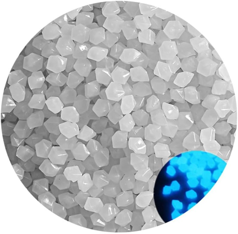 Glow in the Dark Rocks Outdoor Decorative Stones,300 Pcs Glow Pebbles Decoration in the Dark Luminous Stones,Resin Garden Decorative Stones Glow in the Dark Pebble Small Garden (White) image number 1
