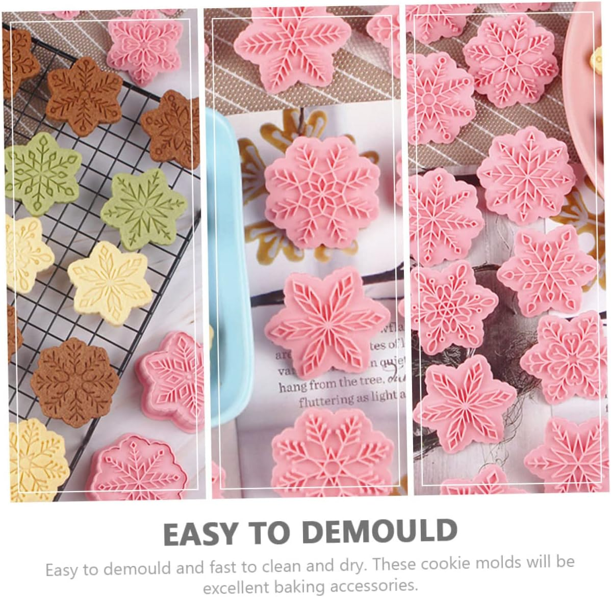 18Pcs Snowflake Cookie Cutter Xmas Cookie Mold Material Baking Mold for Christmas Baking Supplies Home Decor