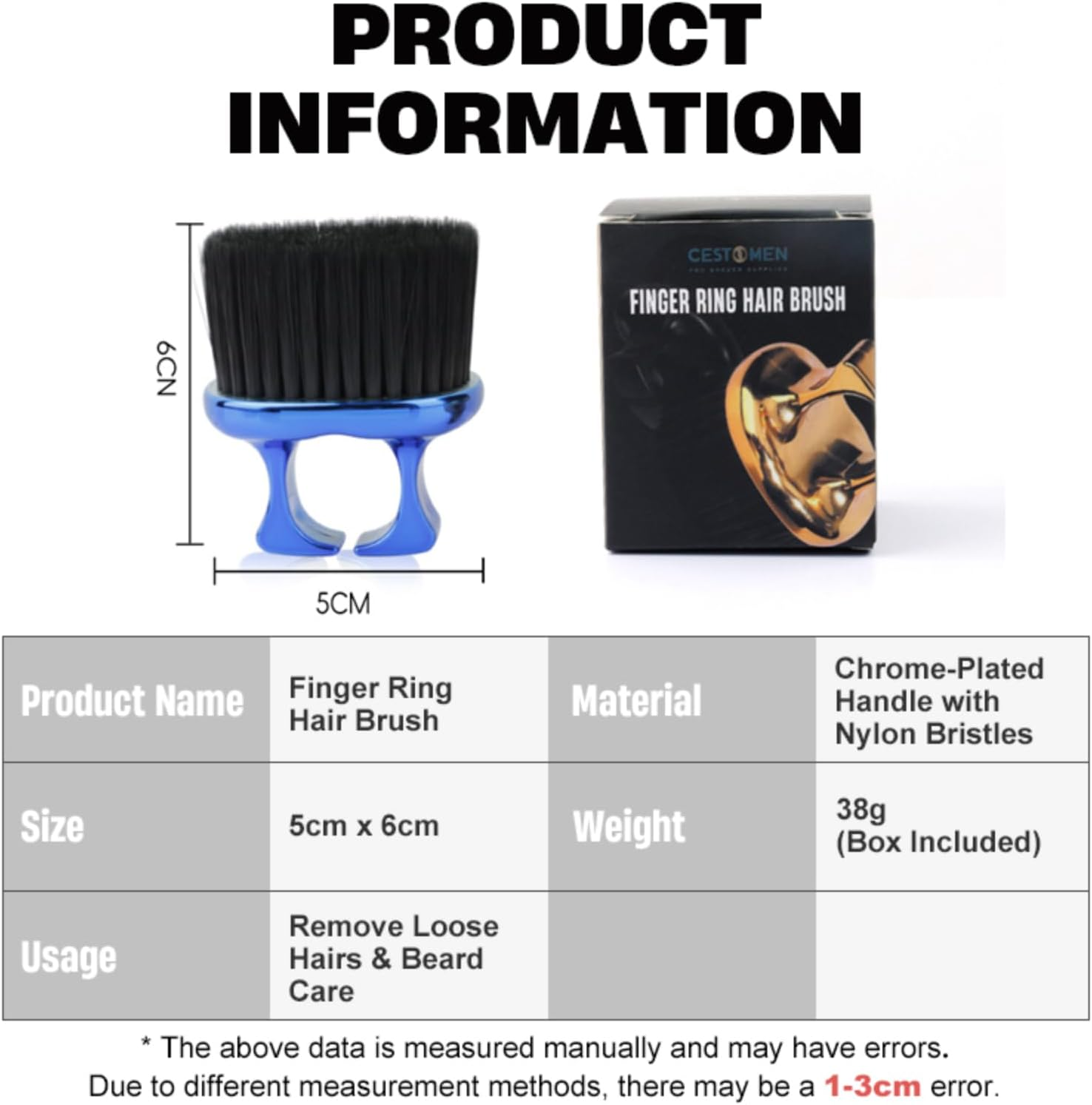 Knuckle Brush for Barbers, Barber Fade Brush Barber Beard Brush Soft Bristles for Men Beauty Salons Home Use (Gold) - Gold image number 3