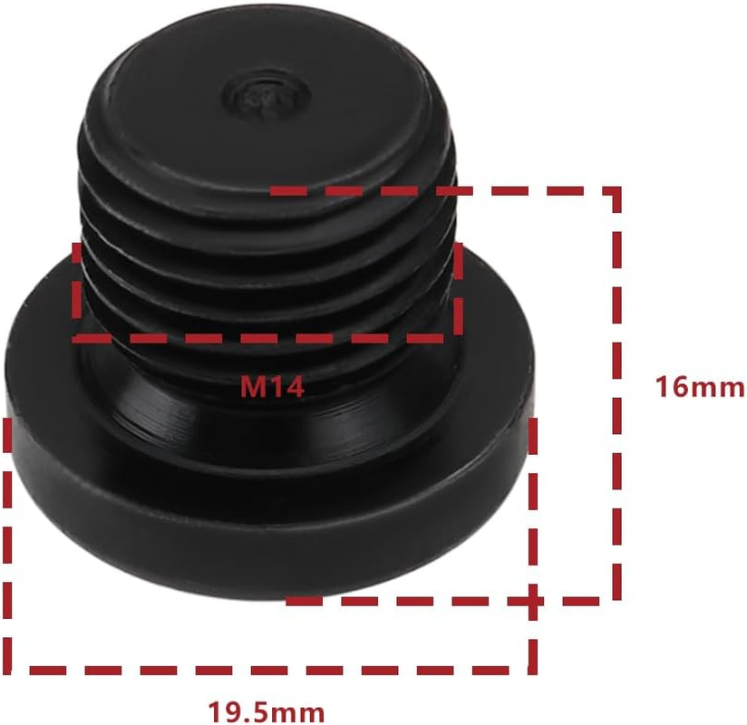 5Pcs Black Car Sump Oil Drain Plug M14 X 1.5Mm N 016 027 6 N 016 027 6 S Compatible with VW Compatible with Porsche with Sealing Ring image number 1