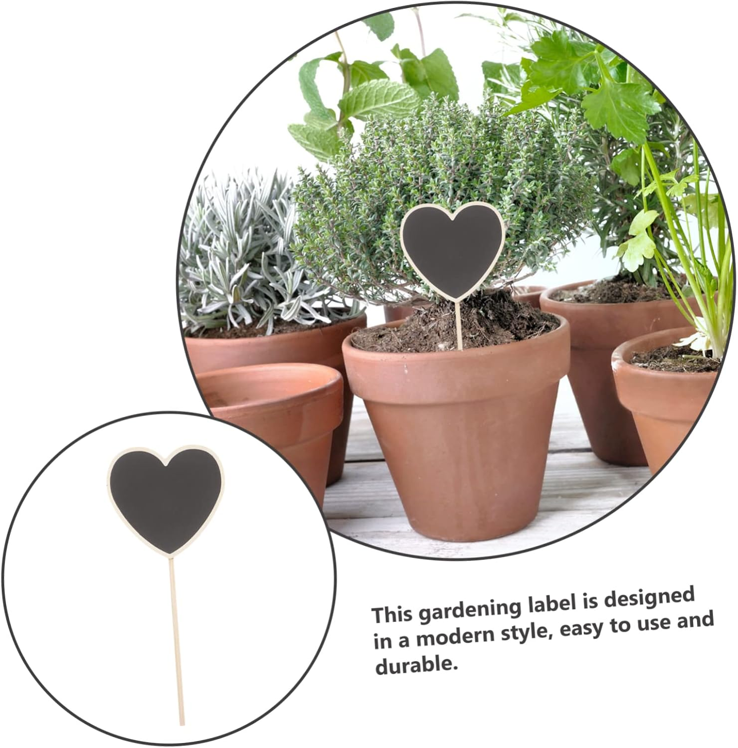 Yardenfun 30Pcs Heart Shape Plant Labels Gardening Markers for Plant Name Tags Garden Decorations and Flower Classification for Home and Outdoor Use image number 3