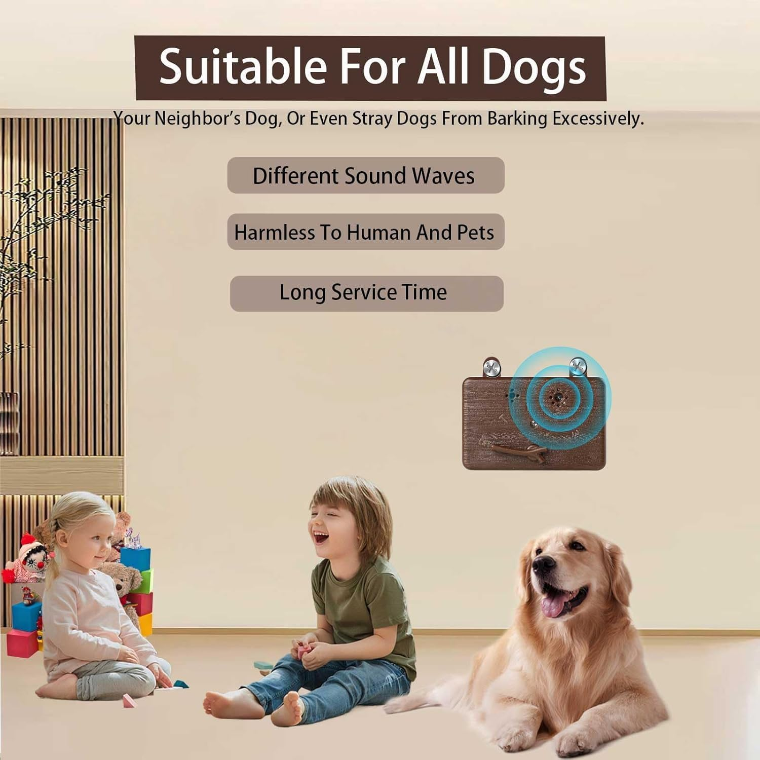 Anti Barking Device for Dogs, 50 FT Ultrasonic Dog Barking Device, 4 Modes Ultrasonic Dog Bark Control, Dog Barking Deterrent Devices, Indoor and Outdoor Use for Dog Training image number 2