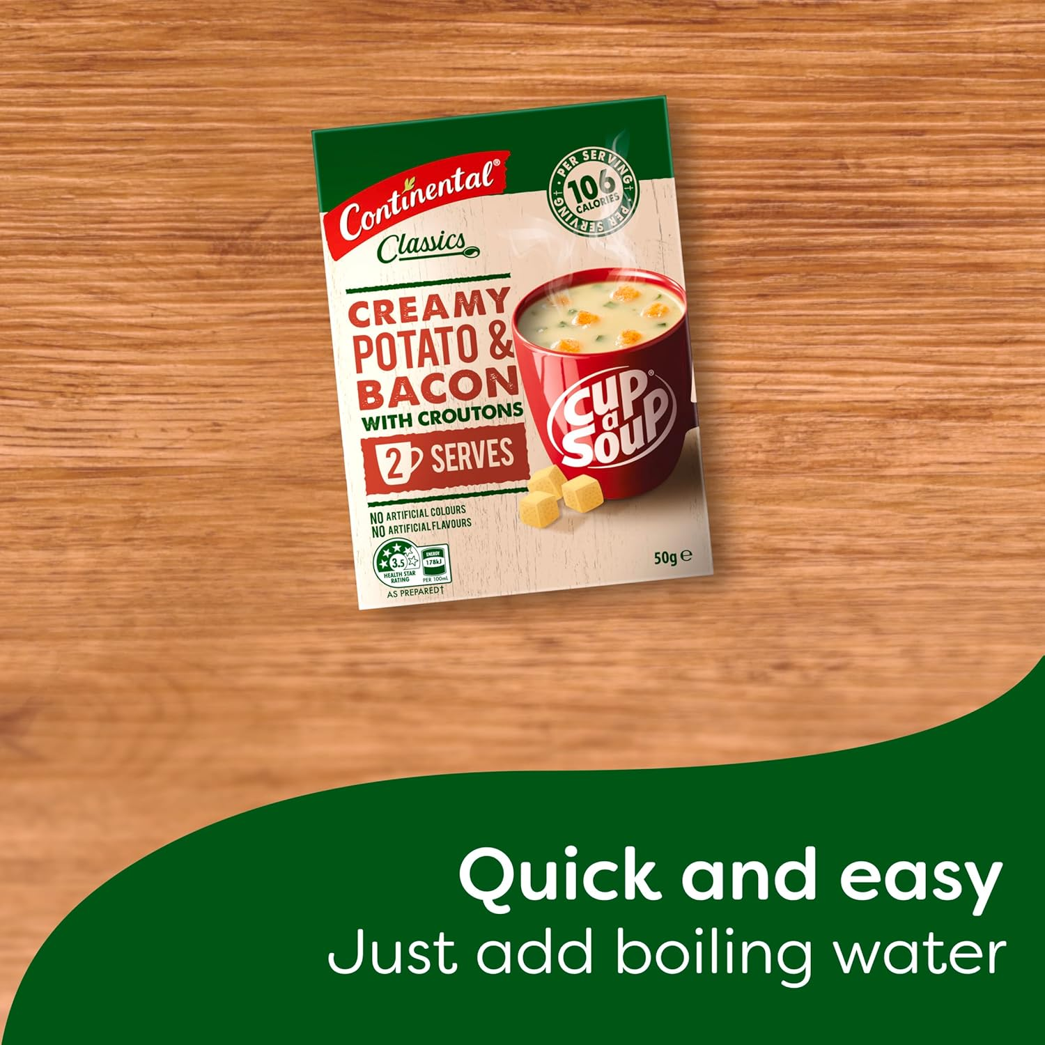 Continental Classics Creamy Potato & Bacon with Croutons Cup a Soup 50 G image number 4