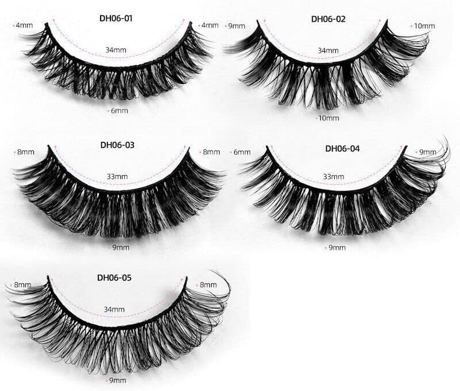 10Pairs Russian Style Strip Lashes D Curl Mink False Eyelashes Full Curled，Full, Wispy, 3D Glam Lashes, Handmade & Reusable image number 5