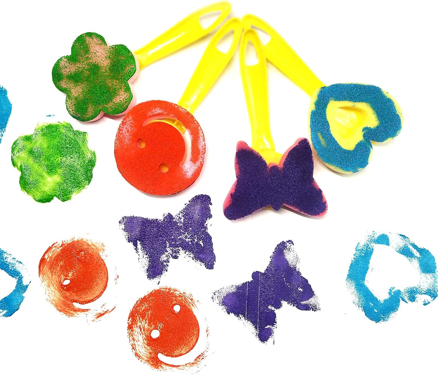 Finger Paint Sponges for Kids,Sponge Painting Brushes Set,Toddler Paint Set,Paint Set for Kids 6-12 Include Foam Brushes,Paint Roller Kit,Palette,Flower Pattern Brush,Brush Set. image number 6