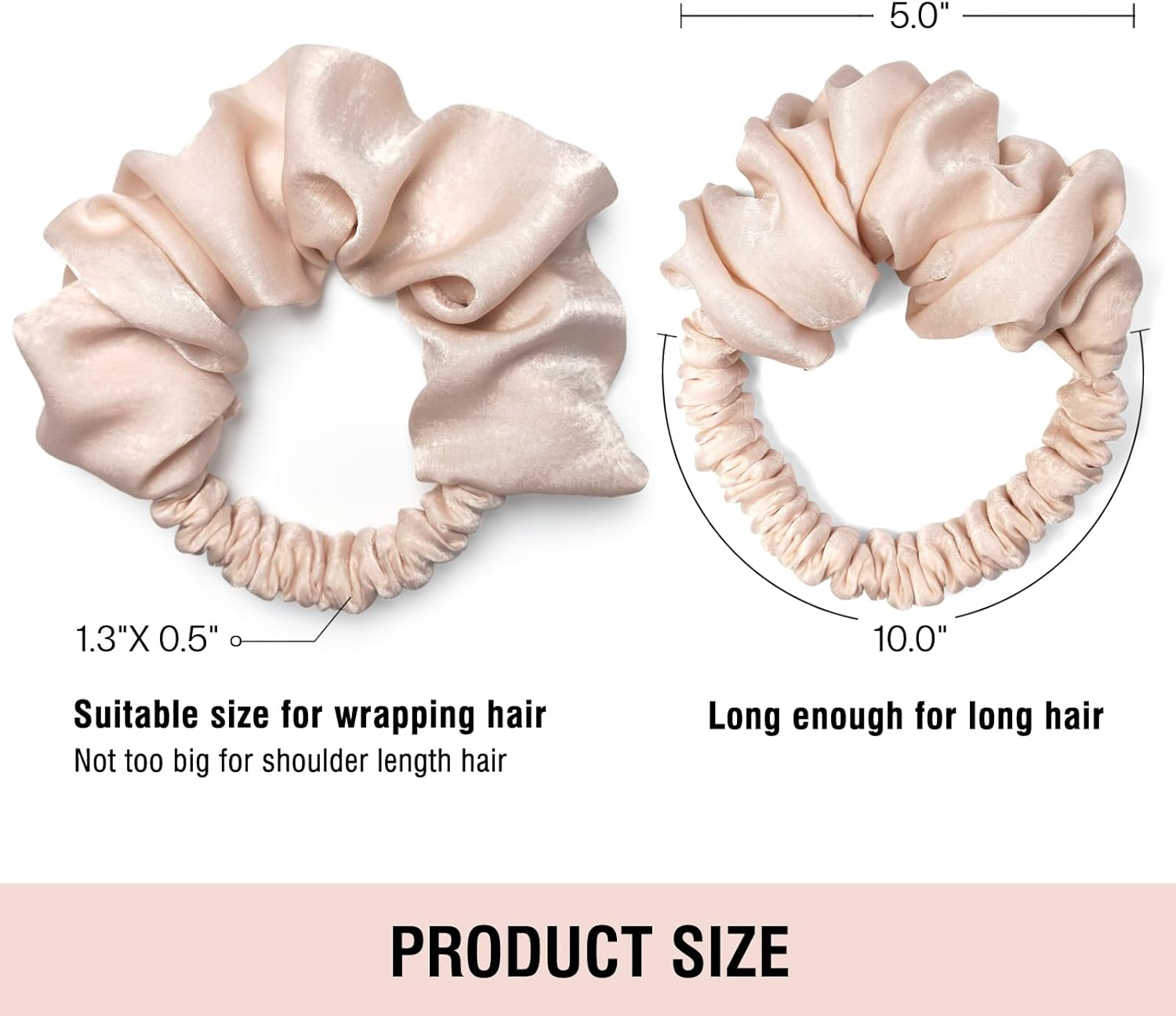 Heatless Curling Scrunchie, Heatless Hair Curler to Sleep In, No Heat Curls for Long Hair, Soft Sleep Hair Roller (Beige) - Beige image number 3