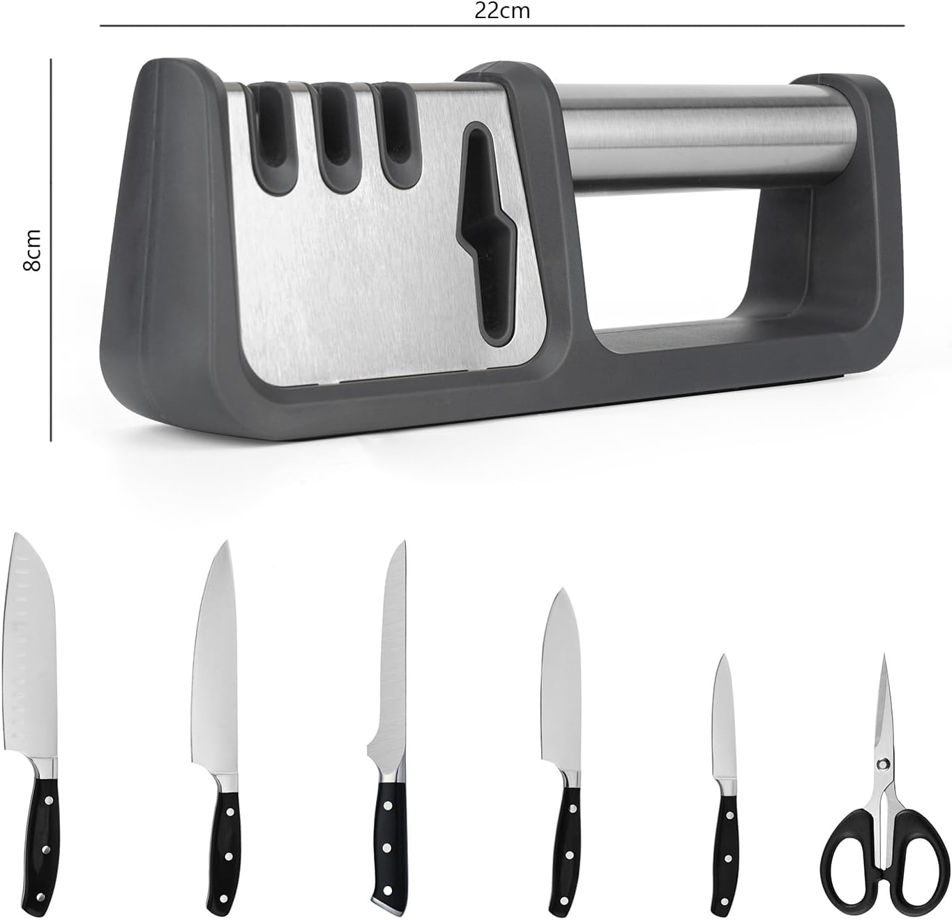 Knife Sharpener for Kitchen Knives,Professional 4 in 1 Knives Sharpeners for Scissors Knives Sharpening (8.8 Inch) image number 6