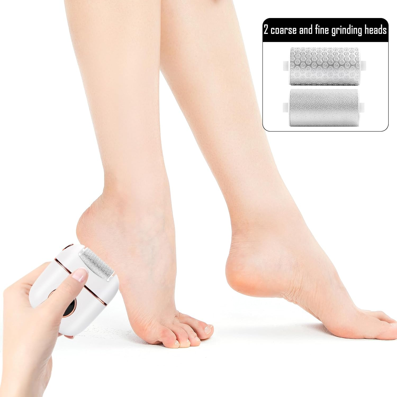 Electric Callus Remover, Electric Foot Sander, Pedicure Set, Foot Care Electric, Strong Foot File Grinder & Heel Grinder with 2 Replacement Rollers for Soles, Toes and Heels image number 1