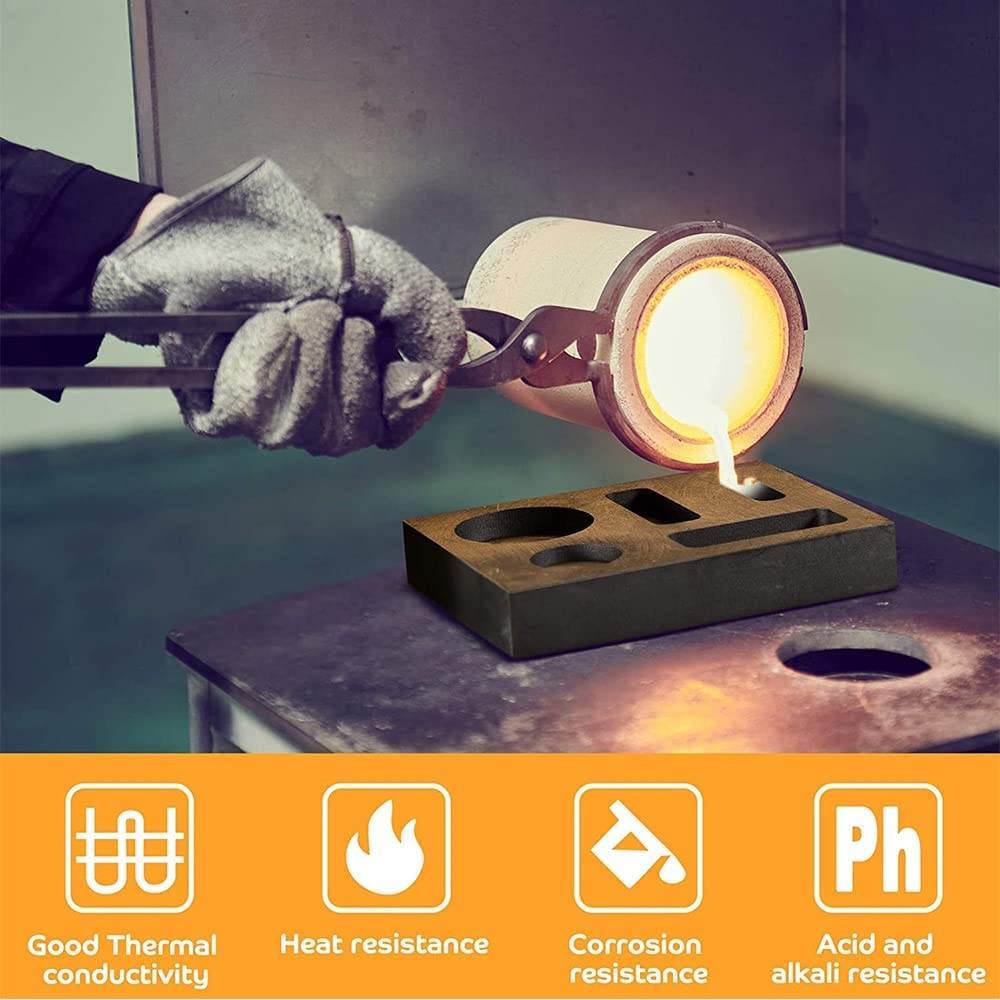 Crucible Graphite Square Melting Casting Refining Ingot Mould Gold Silver Copper image number 5
