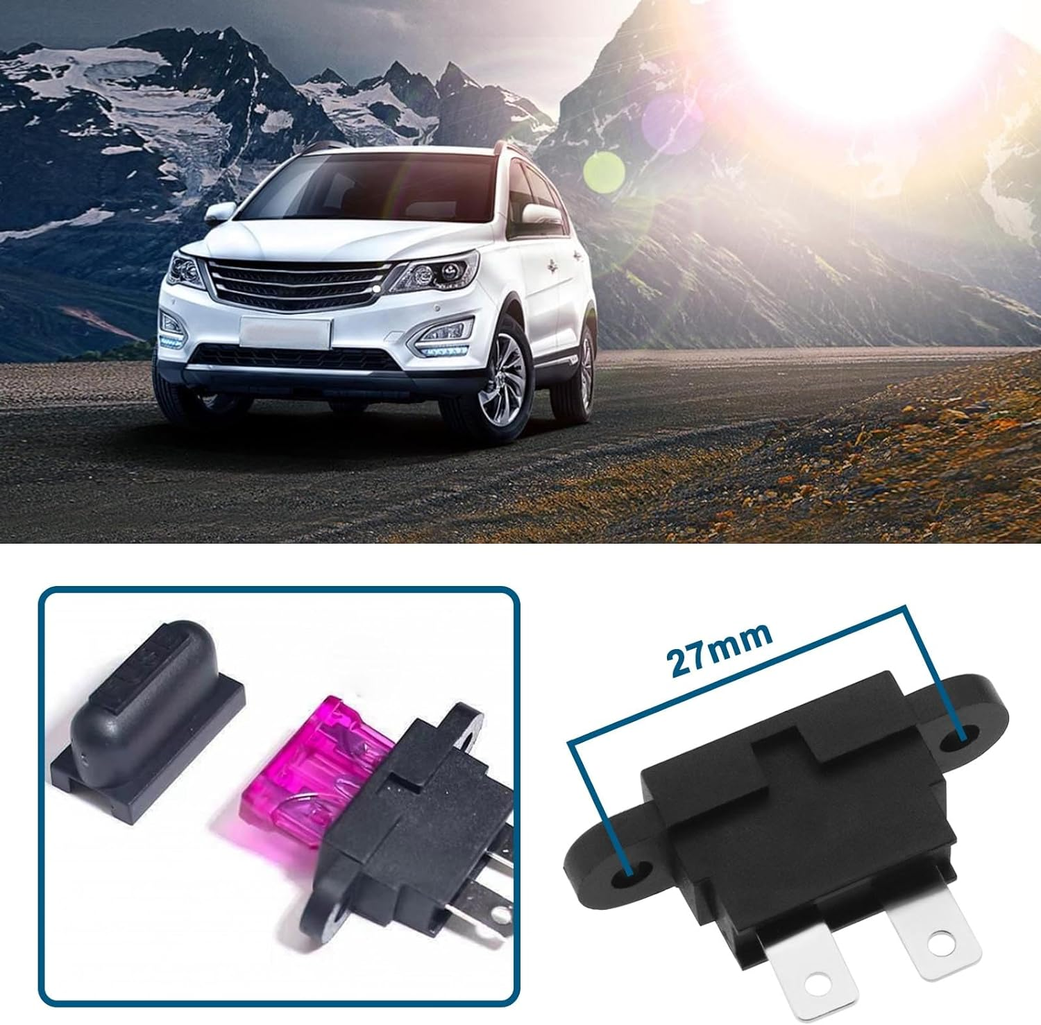 10PCS Standard Blade Fuse Holders with Covers 250V 50A Short Circuit & Overload Protection for Automotive Car SUV Truck Boat Motorcycle DC Applications image number 6