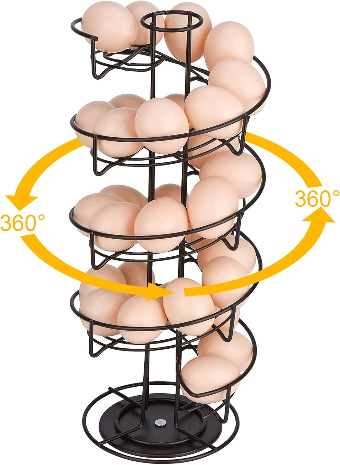 Toplife Spiral Design Metal Egg Skelter Dispenser Rack, Storage Display Rack, Brown image number 5