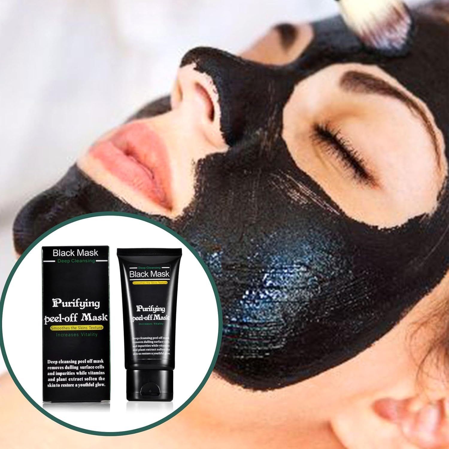 Blackhead Remover Mask, Activated Carbon Stripping Peel off Mask, Deeply Cleanses Face, Nose, Blackheads, Pores and Acne Blackhead Remover, Suitable for Both Men and Women and All Skin Types image number 2