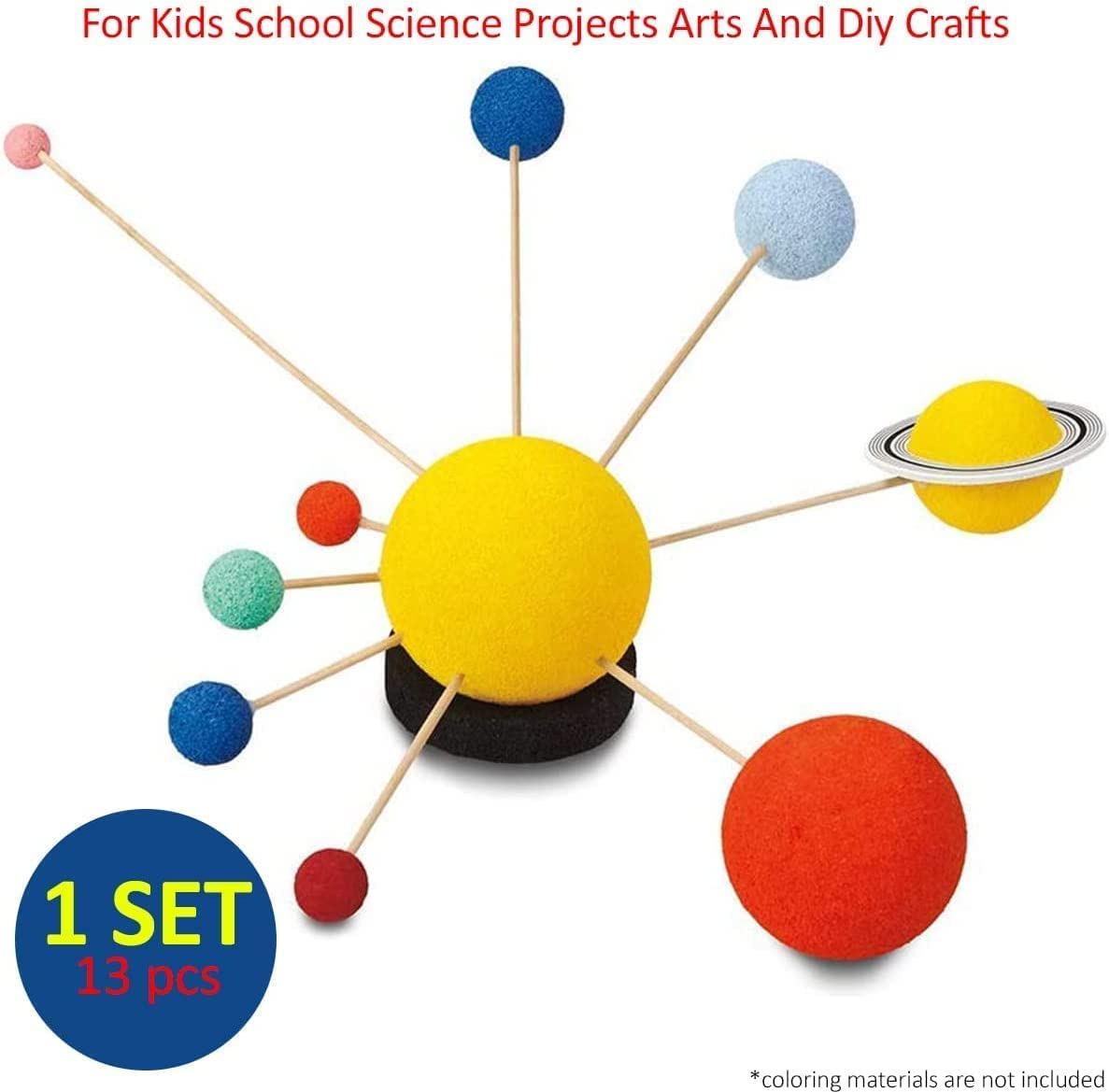 Foam Solar System, for Kids School Science Projects Arts and Diy Crafts Supplies, Can Draw or Paint on These Foam Balls, Embellish with Sequins and Glitter, or Cover Them with Wrapping Paper - White Assorted Sizes