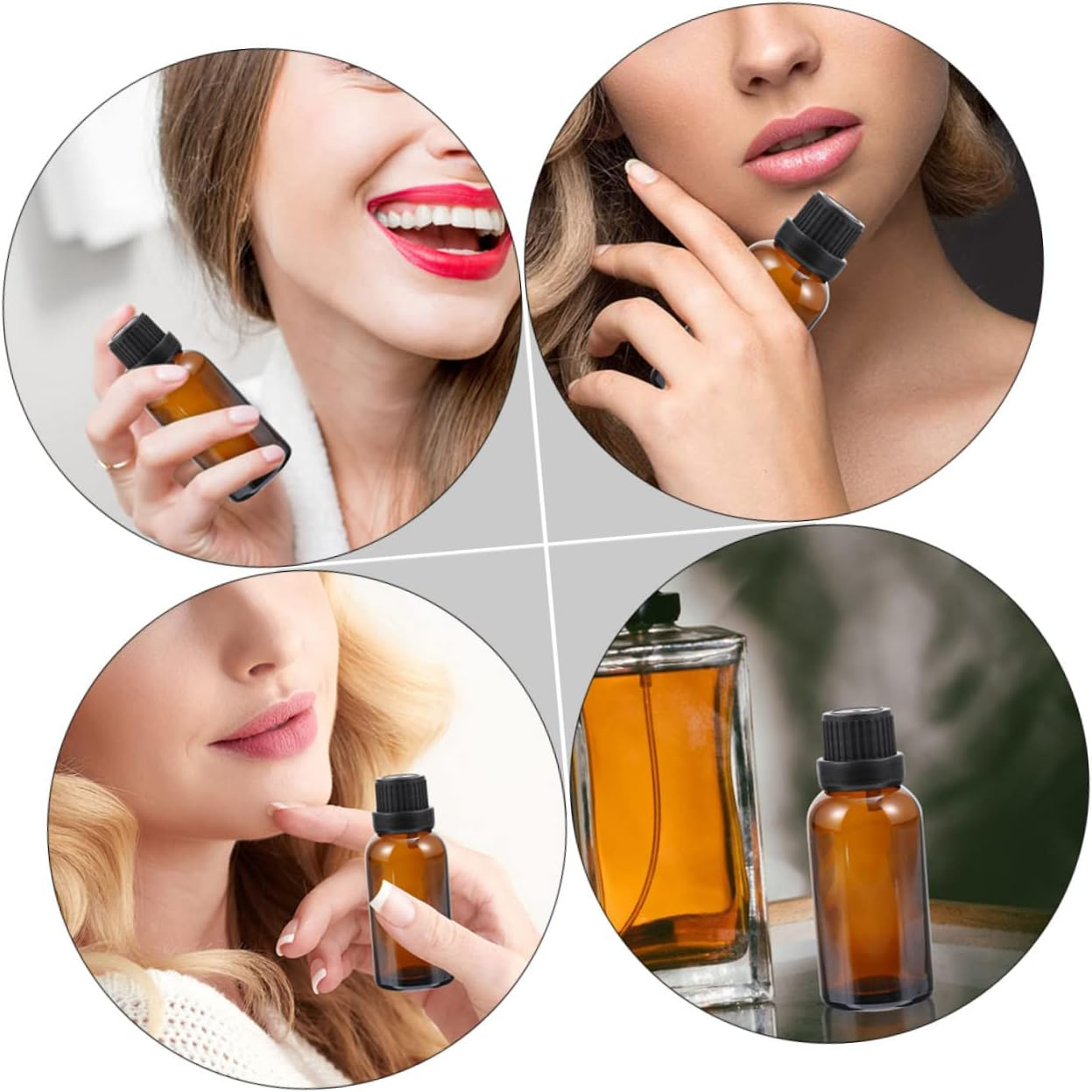 Beavorty 10Pcs Essential Oil Glass Bottles Perfume Container for Aromatherapy Massage Oils Cosmetics View for Easy Filling and Tracking