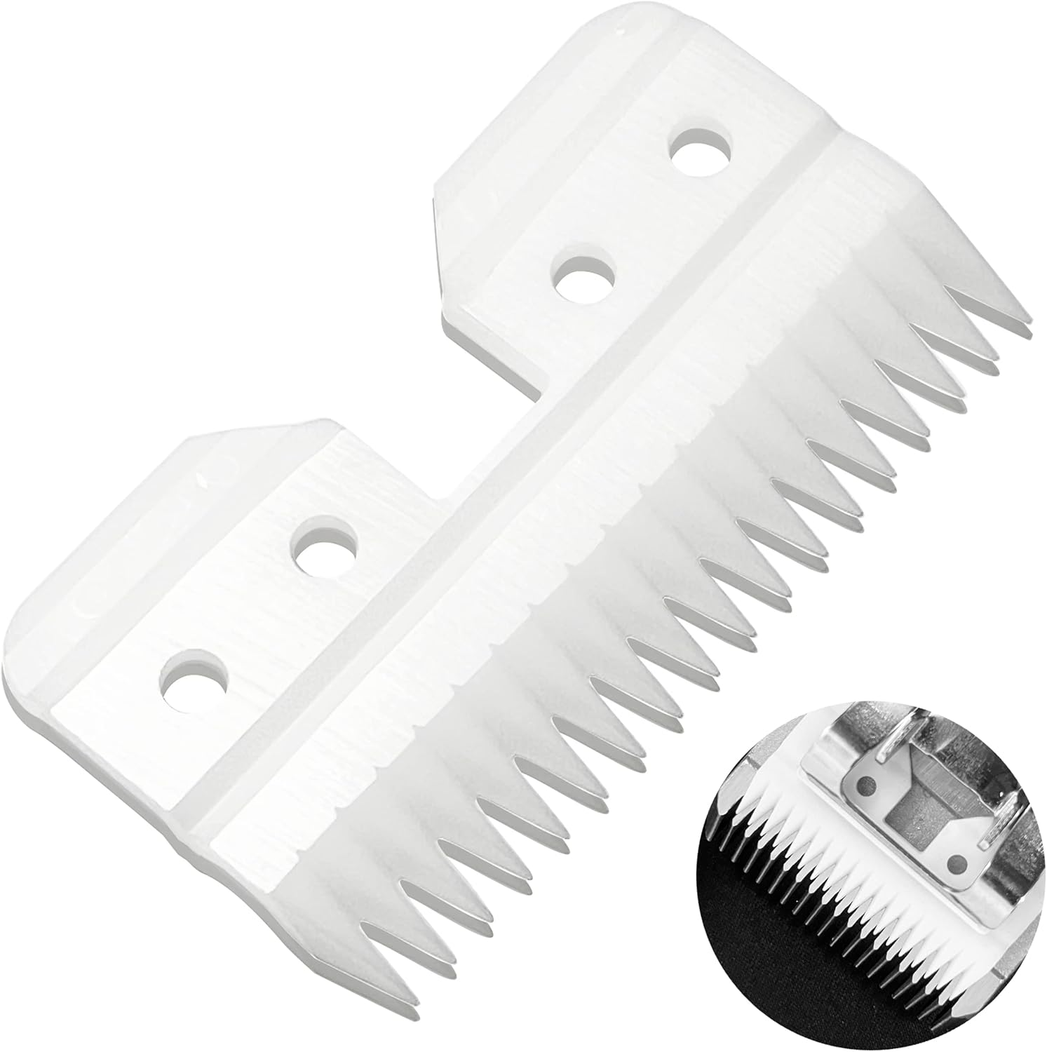 4Pcs Oster Fast Feed Clipper Ceramic Blade - Pet Dog Cat Grooming Clipper Replacement Blades, for A5 Trimmer Series, for Andis 18 Teeth Detachable Ceramic Blade Part, for Wahl KM2 KM5 KM10