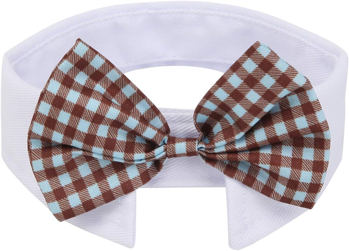 ZTON Handcrafted Adjustable Formal Pet Bowtie Collar Neck Tie for Dogs & Cats (S, Black 1)