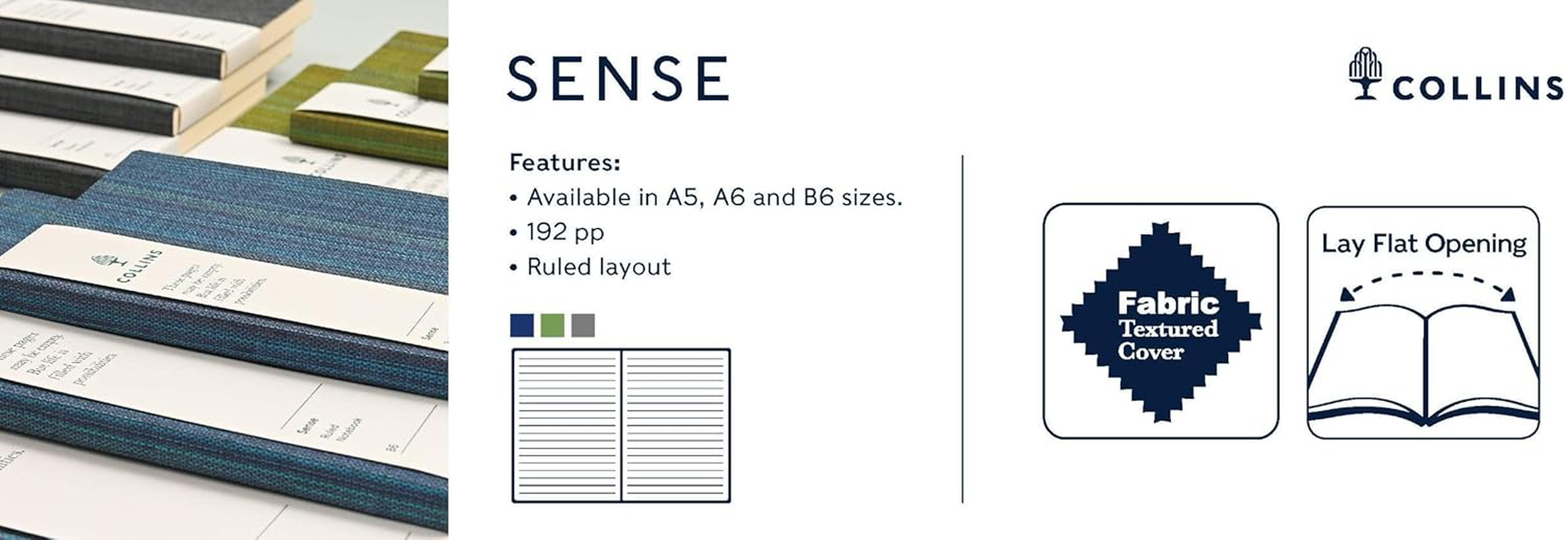 Collins Edge Ruled Notebook, Size A5, Green image number 1