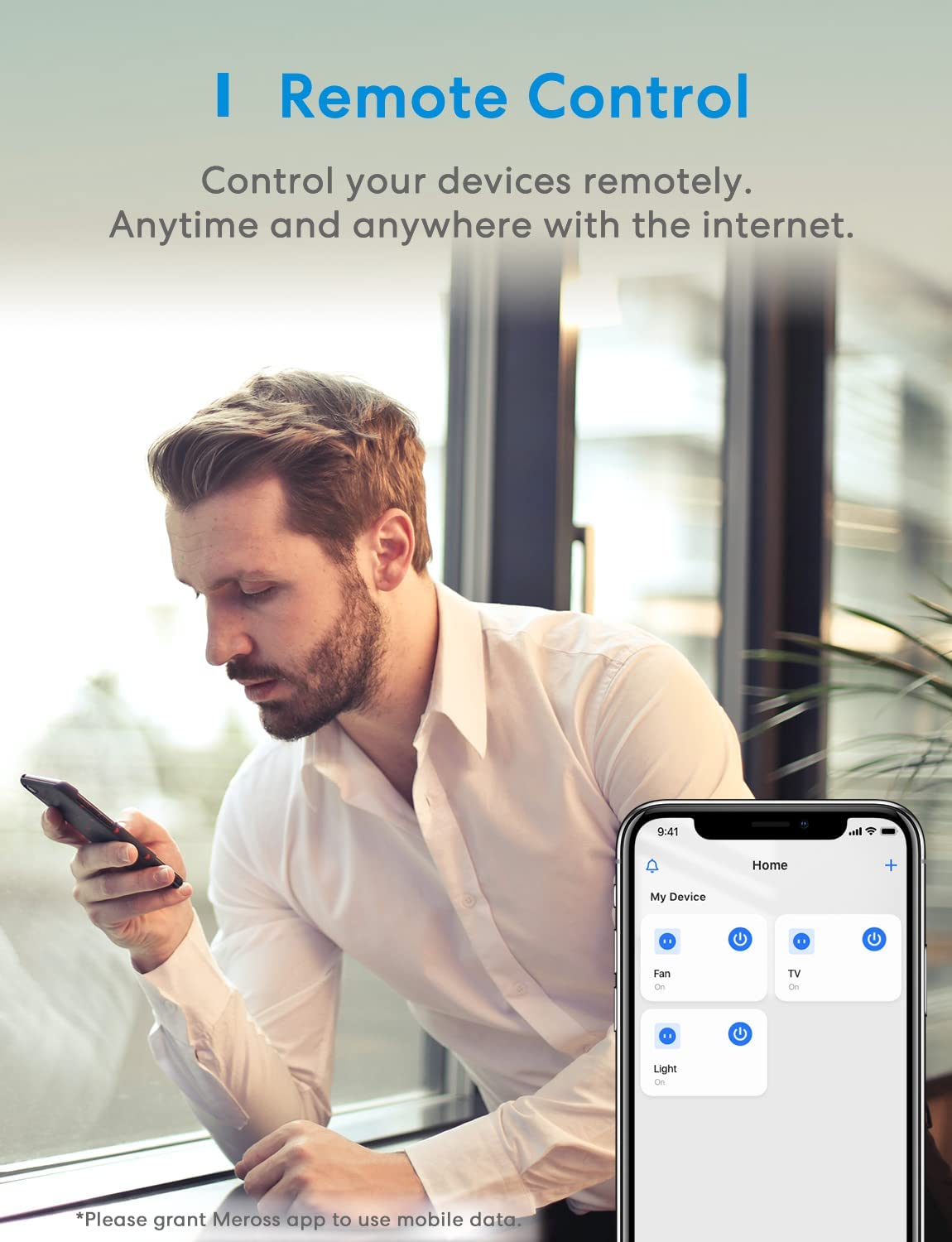 Meross Smart Wifi Plug with Energy Monitor, 2 Pack, Works with Apple Homekit, Alexa, Google Assistant, and Smartthings image number 2