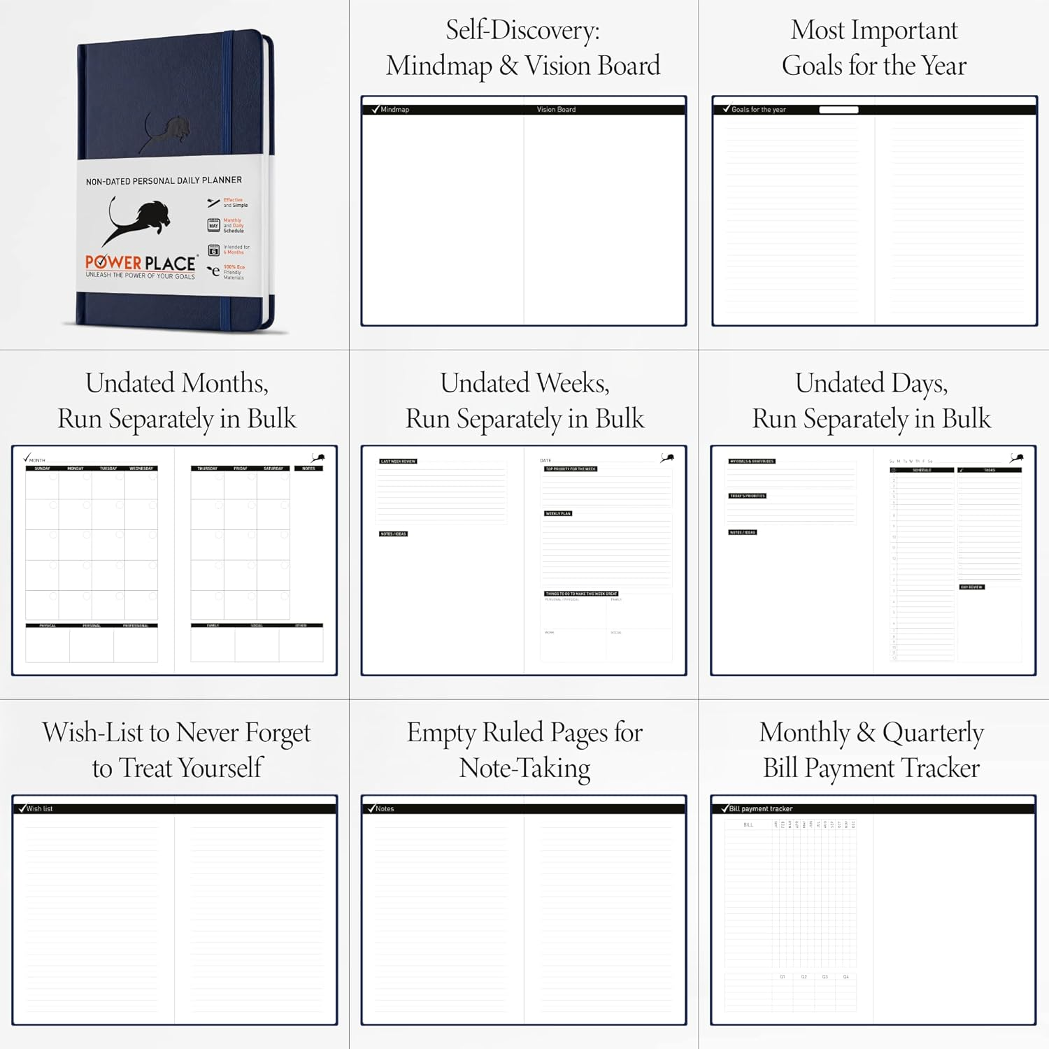 Daily Planner, Calendar and Gratitude Journal to Increase Productivity, Time Management & Happiness - Hardcover, Undated 24-Hour Schedule a Day Life Planner - 6 Months - Guaranteed image number 3